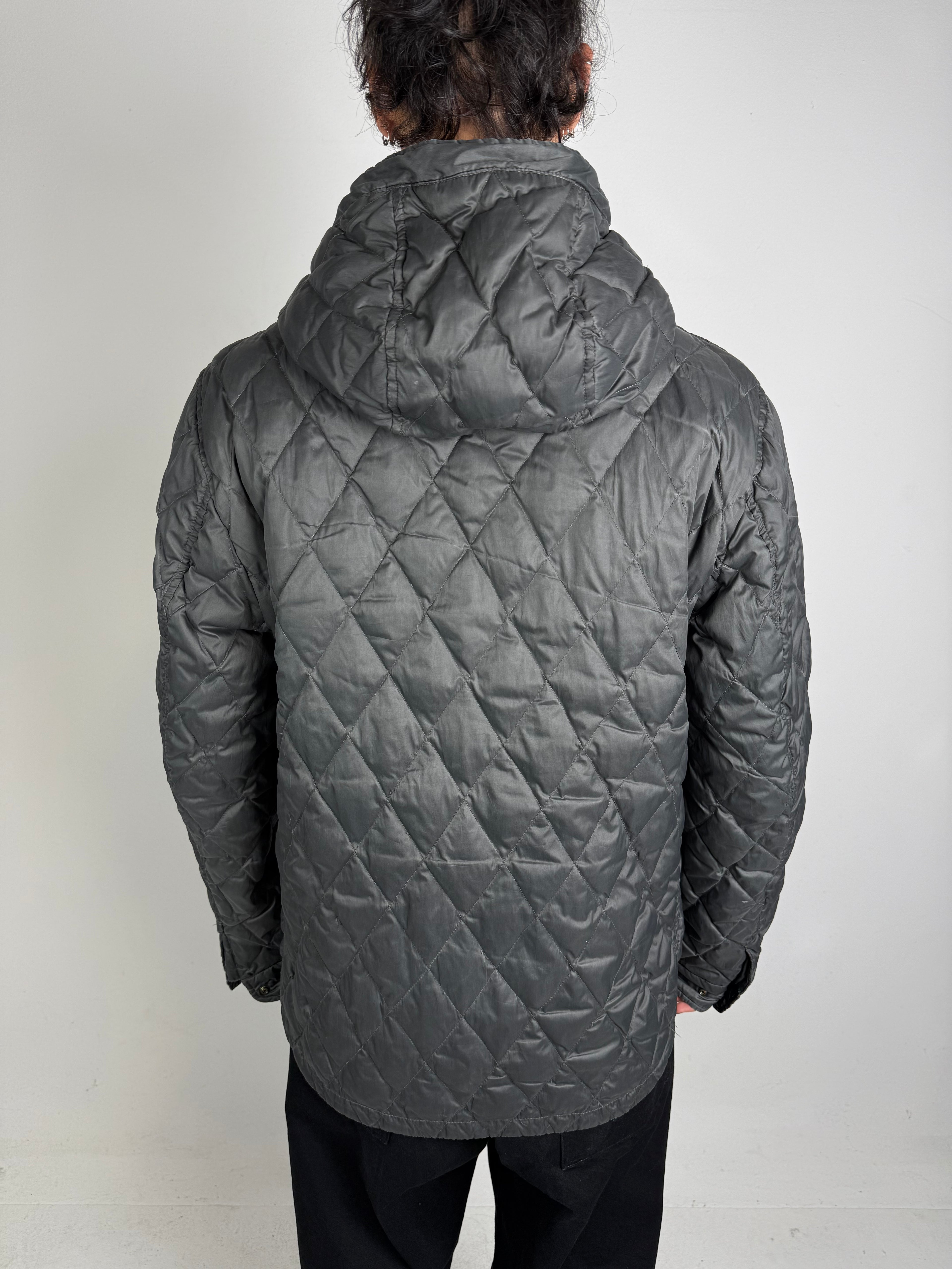 Vintage C.P. Company Grey Down Jacket with Hood L