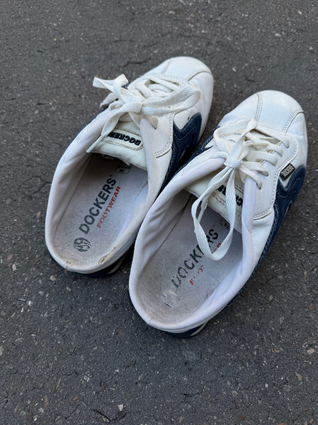 Weiß blaue slide in sneaker von Dockers in Größe 39