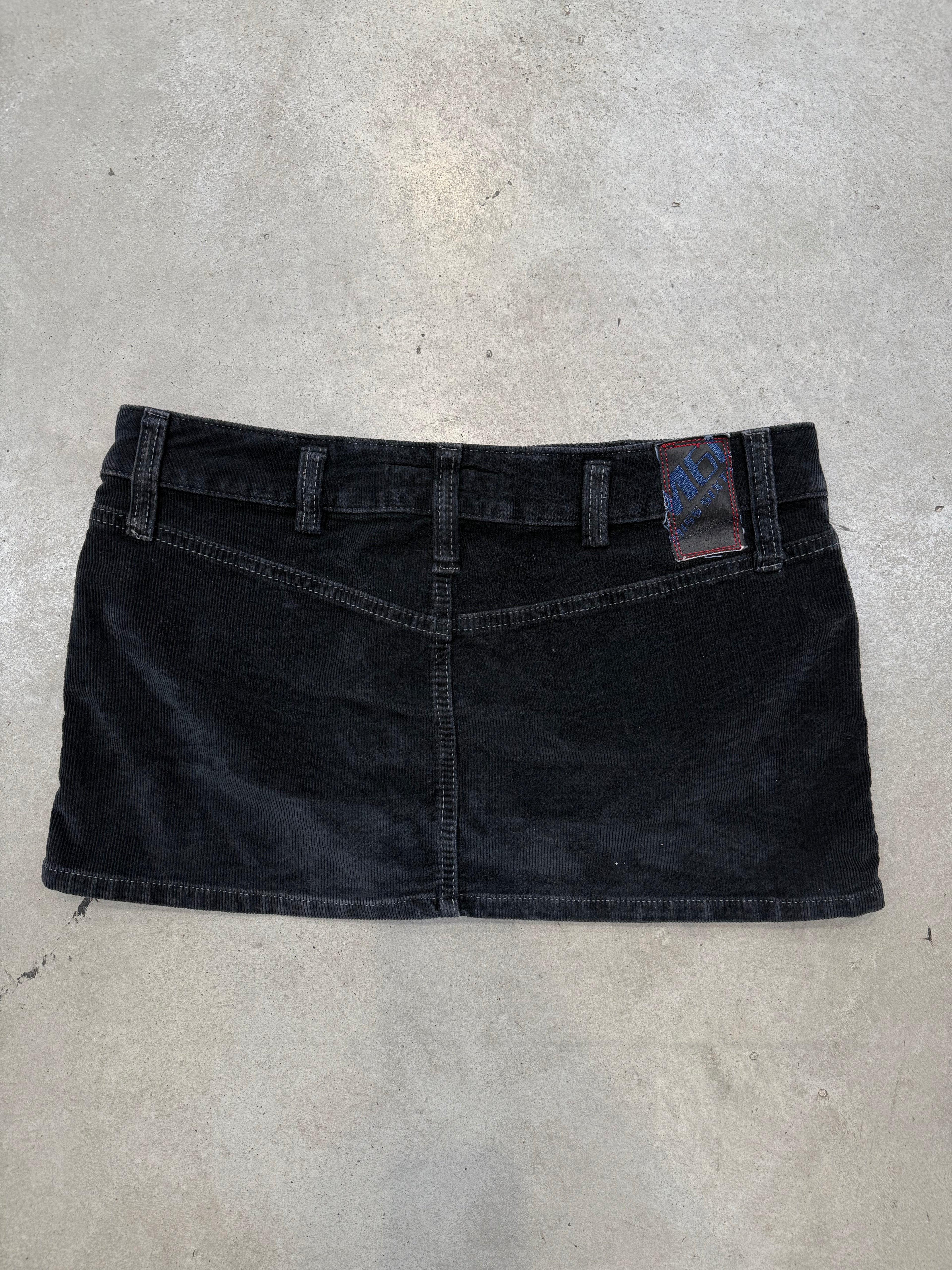 Vintage Miss Sixty Black Cord Mini Skirt M