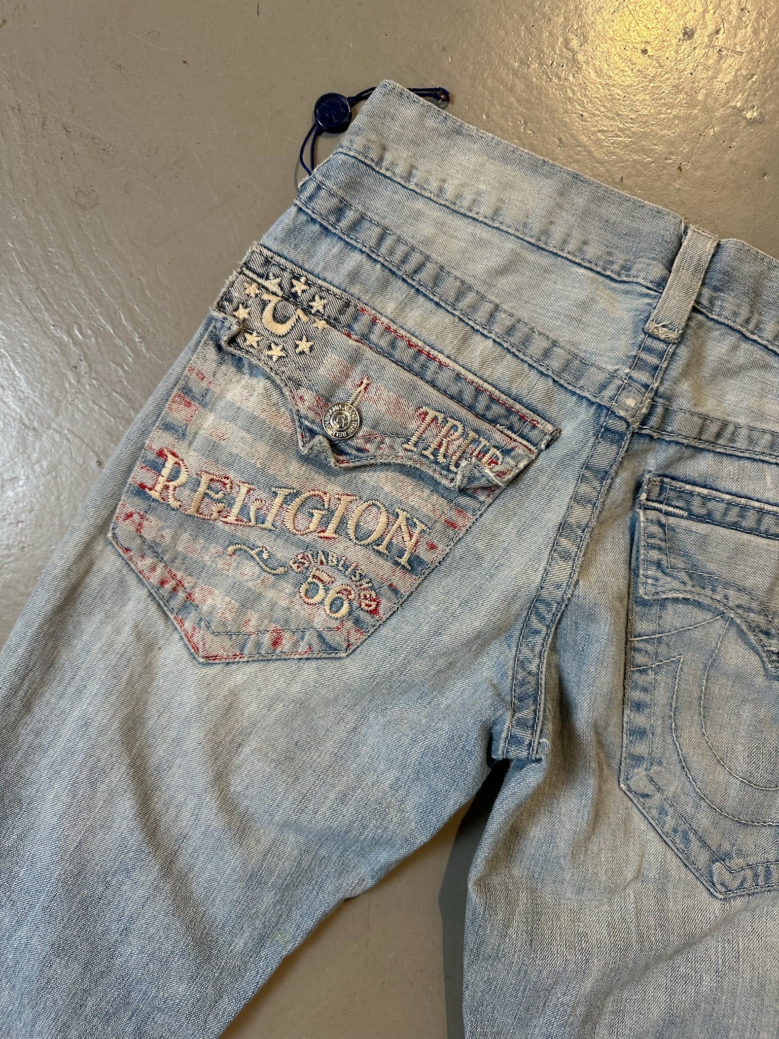 Vintage True Religion Light Blue Stitched Denim S/M