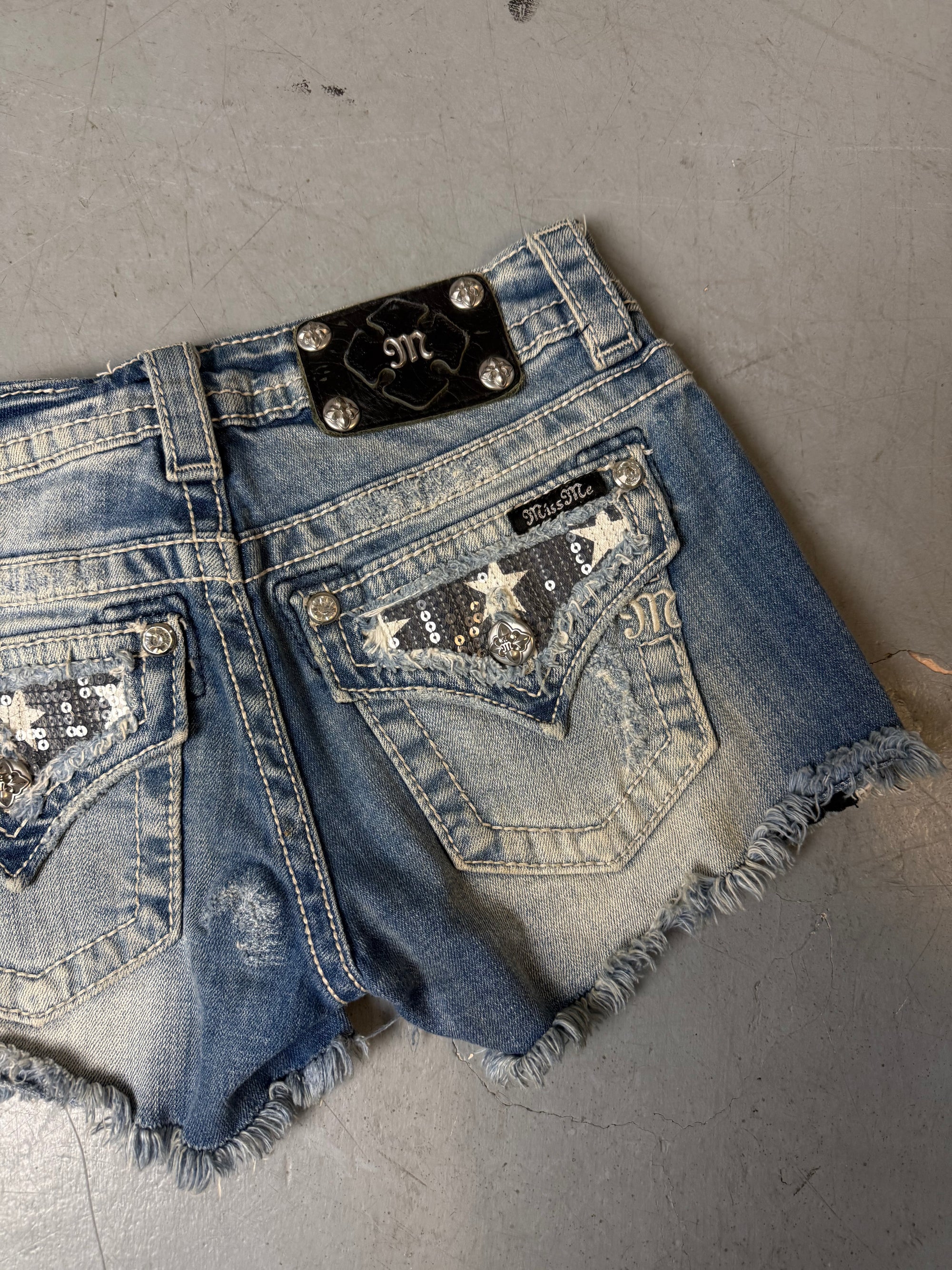 Vintage Miss Me USA Flag Denim Shorts XS