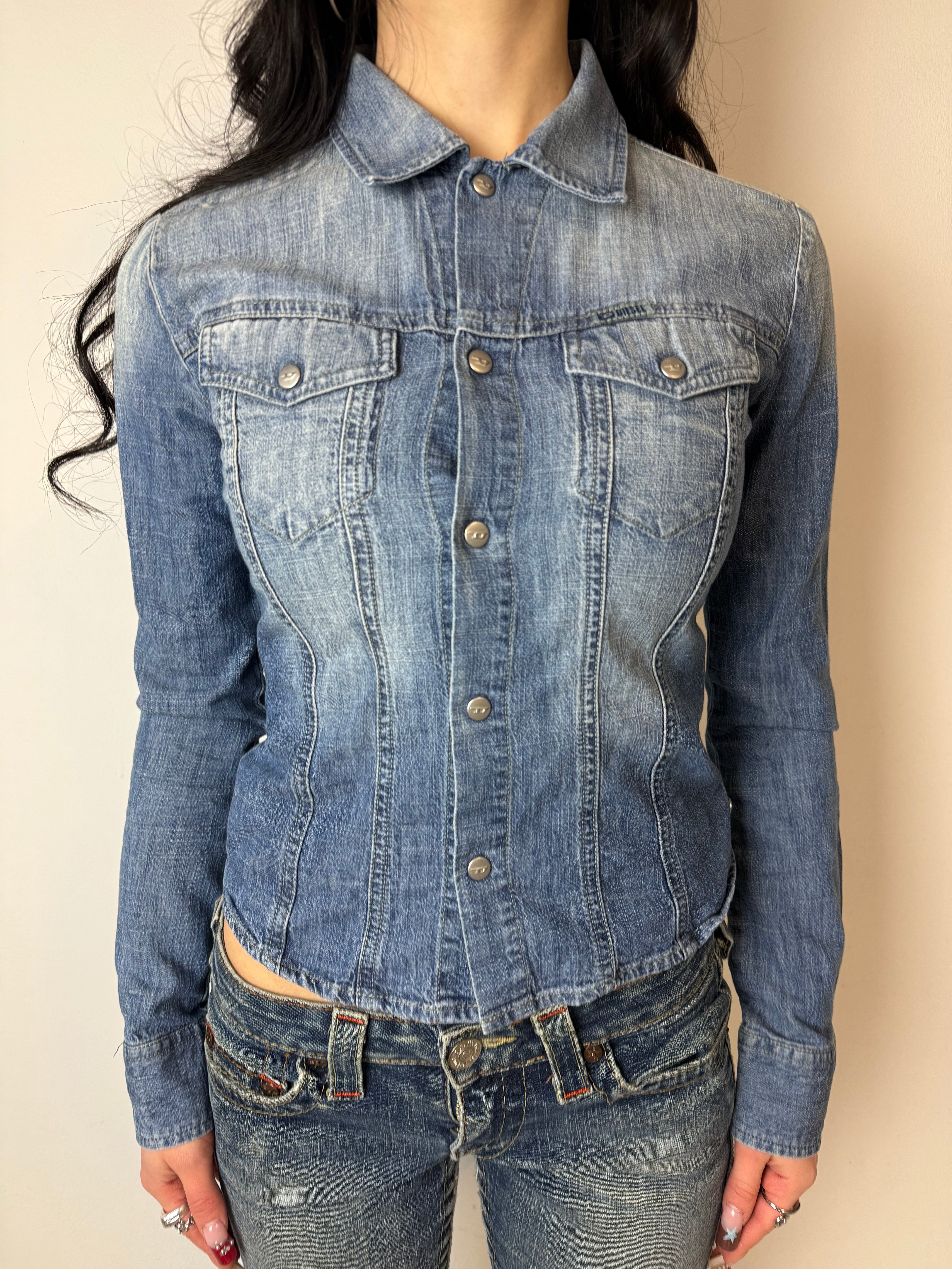Vintage Diesel Light Blue Washed Denim Jacket XS
