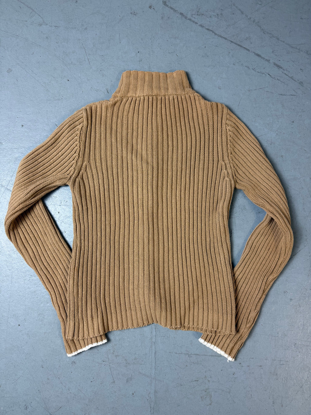 Productbild von Vintage Armani Jeans Brown Knit Button Up M von hinten 