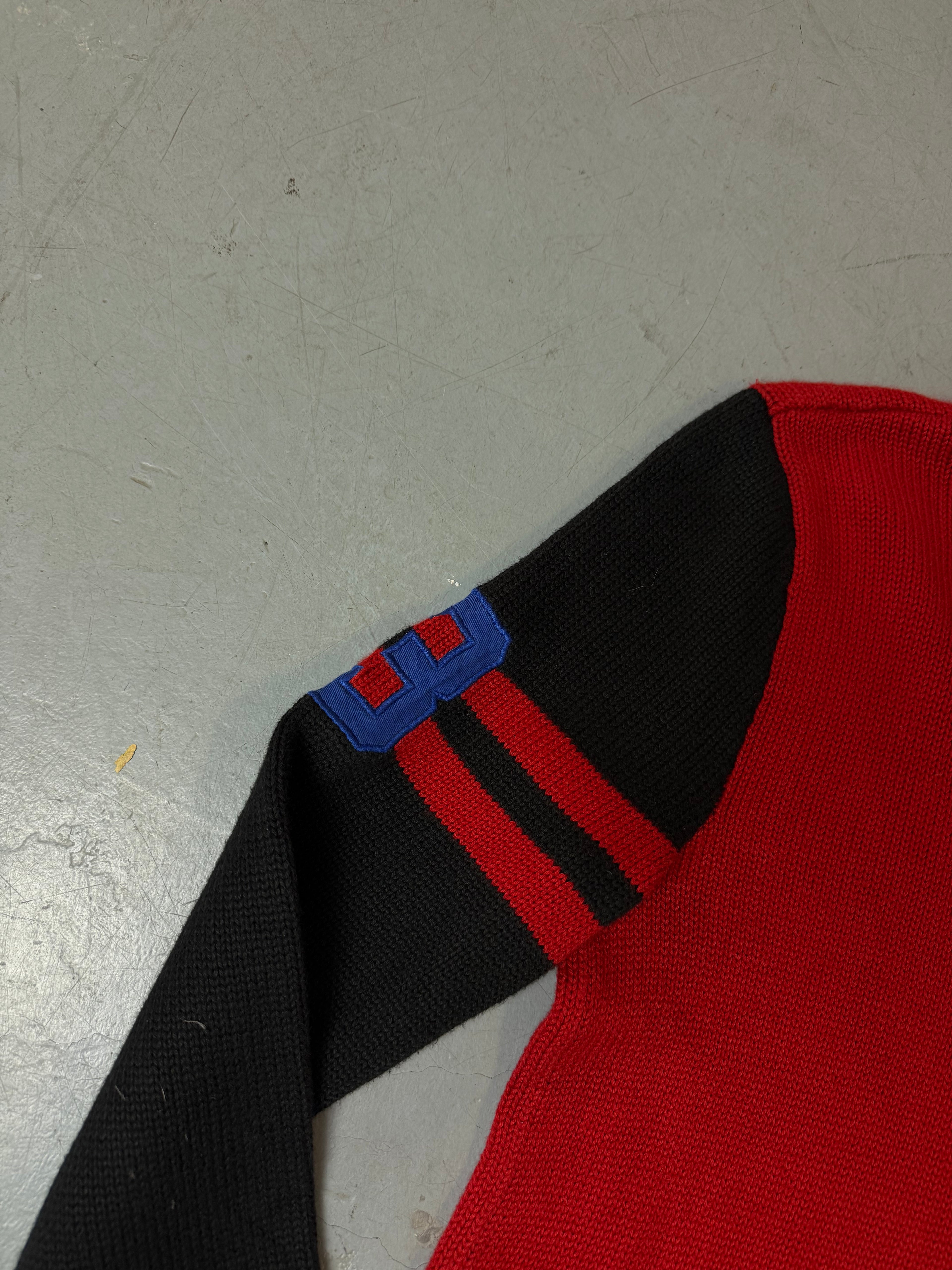 Detailliertes Produktbild von Vintage Polo Ralph Lauren Half Zip Knit Sweater M/L von vorne