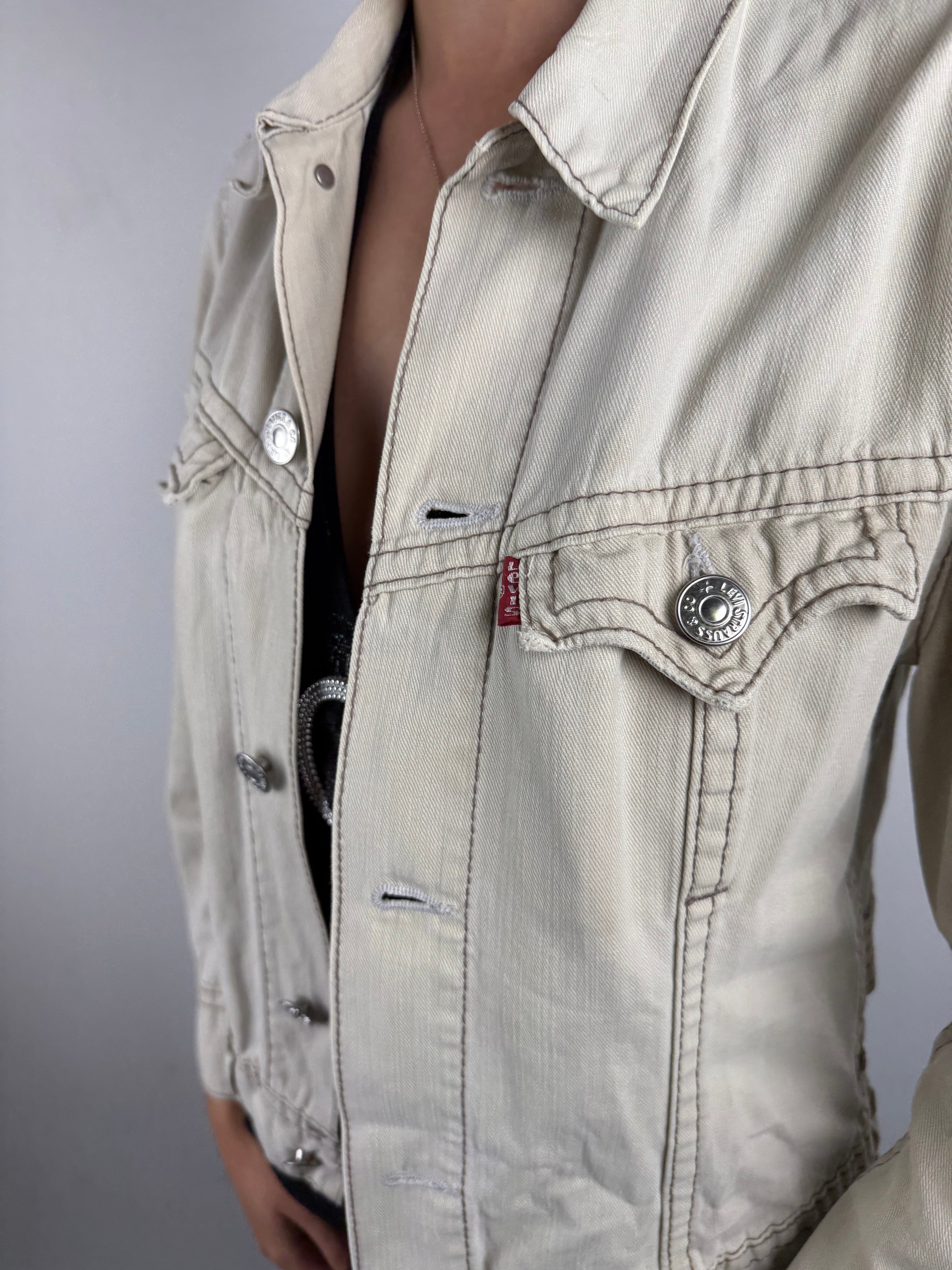 Vintage Levi‘s Creme White Jeans Jacket S