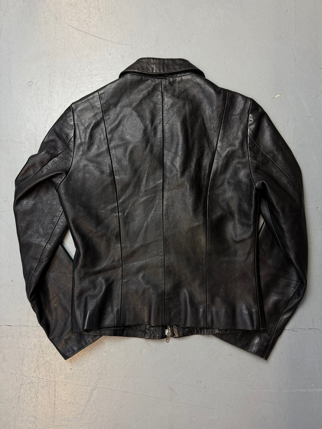 Vintage Italian Black Leather Jacket M