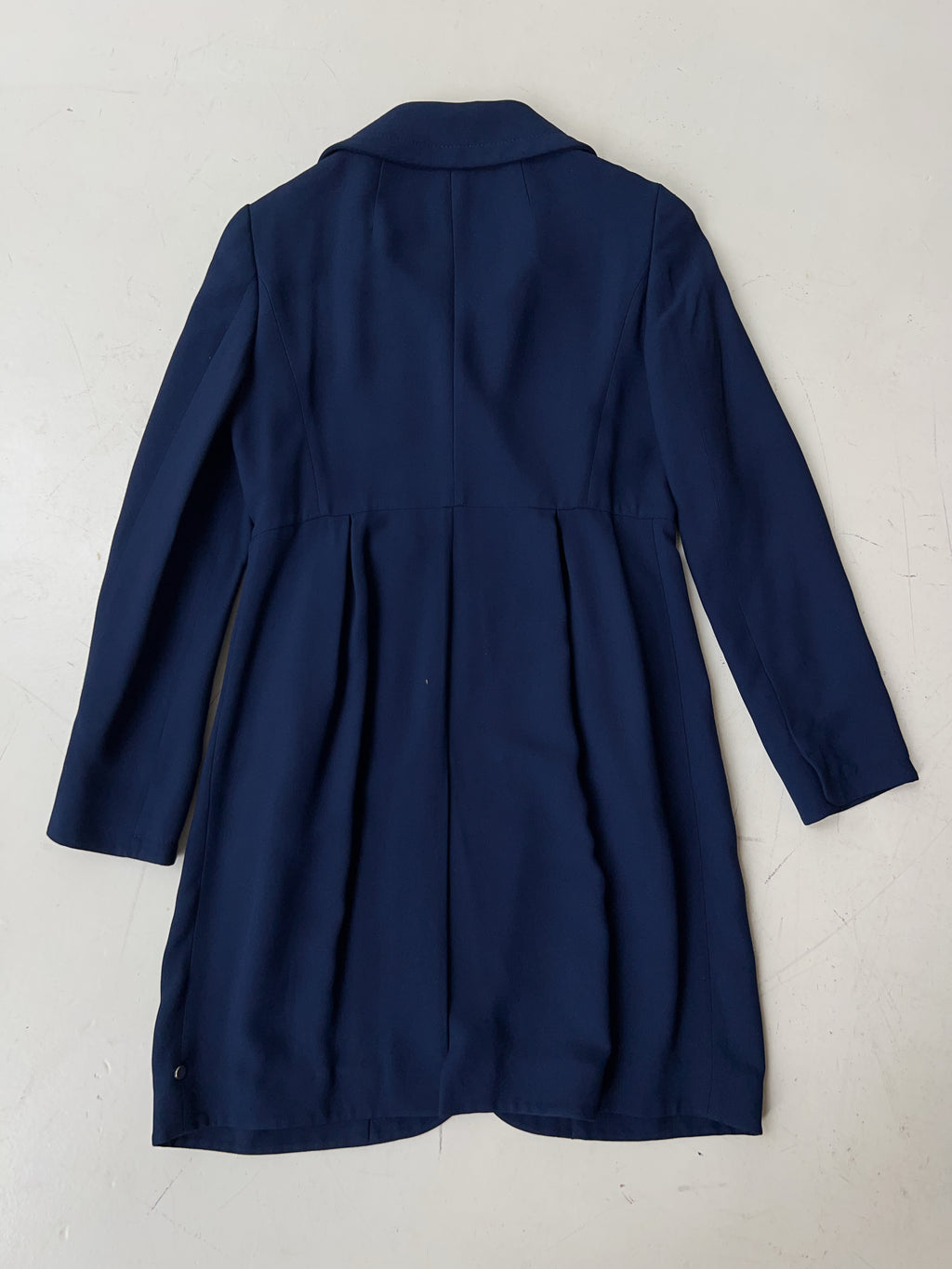 Vintage Miu Miu Navy Blue Cocoon Coat (L)