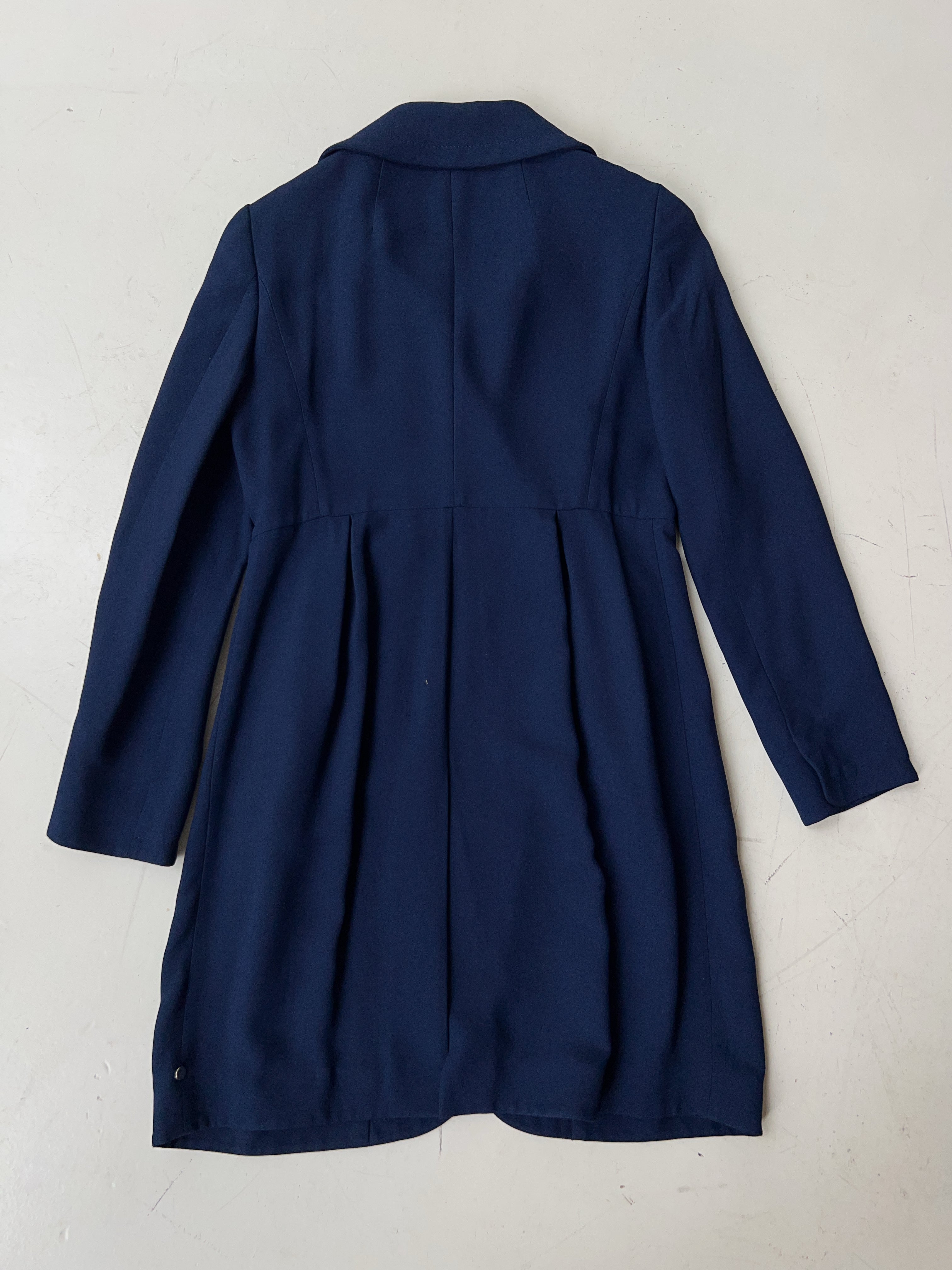 Vintage Miu Miu Navy Blue Cocoon Coat (L)