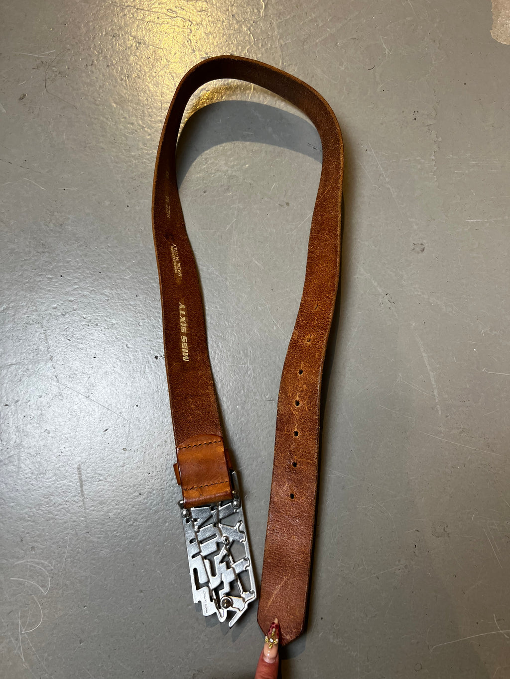 Vintage Brown Miss Sixty Big Buckle Belt