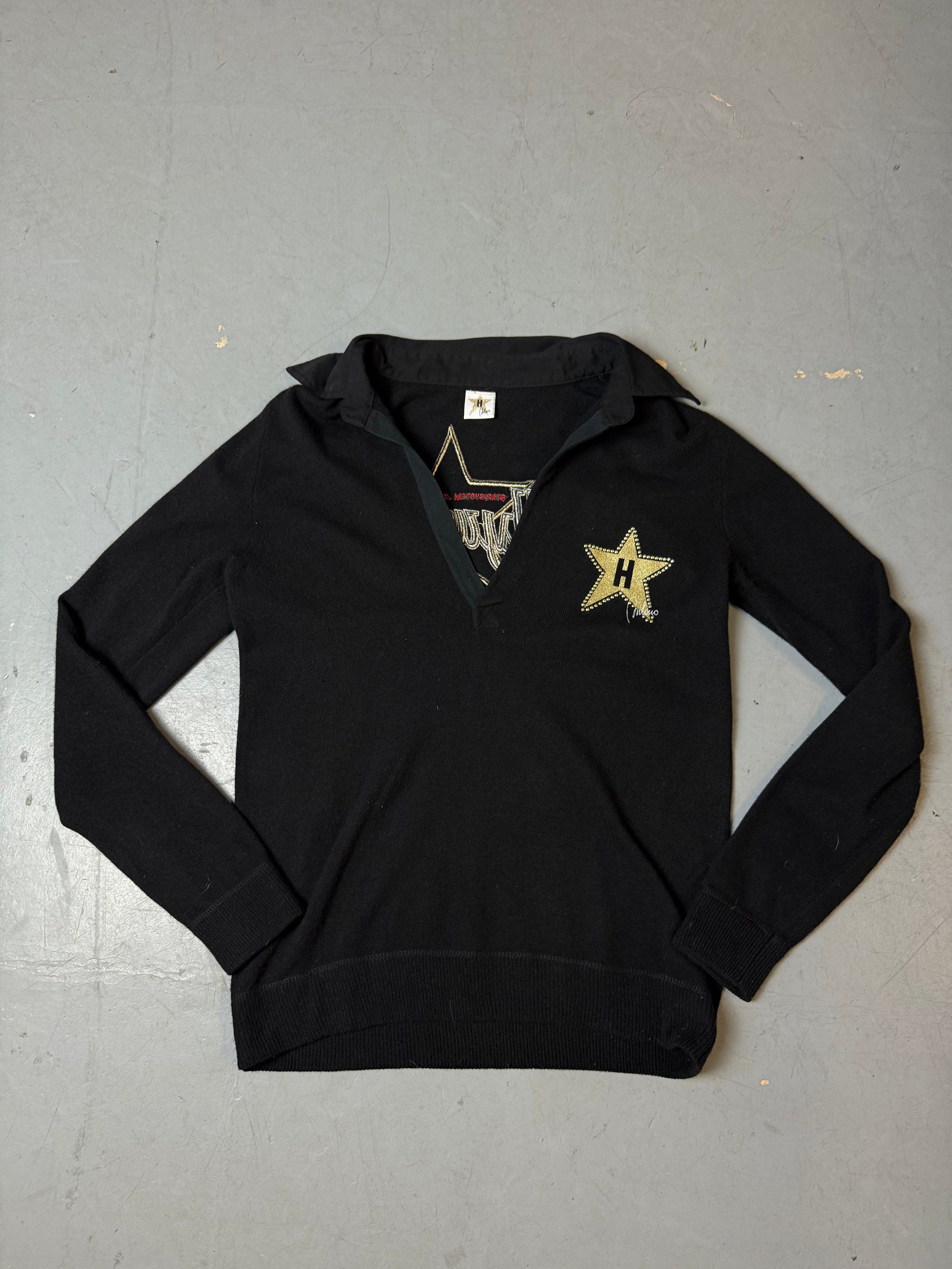 Vintage Hollywood Milano Black Oversized Longsleeve XL