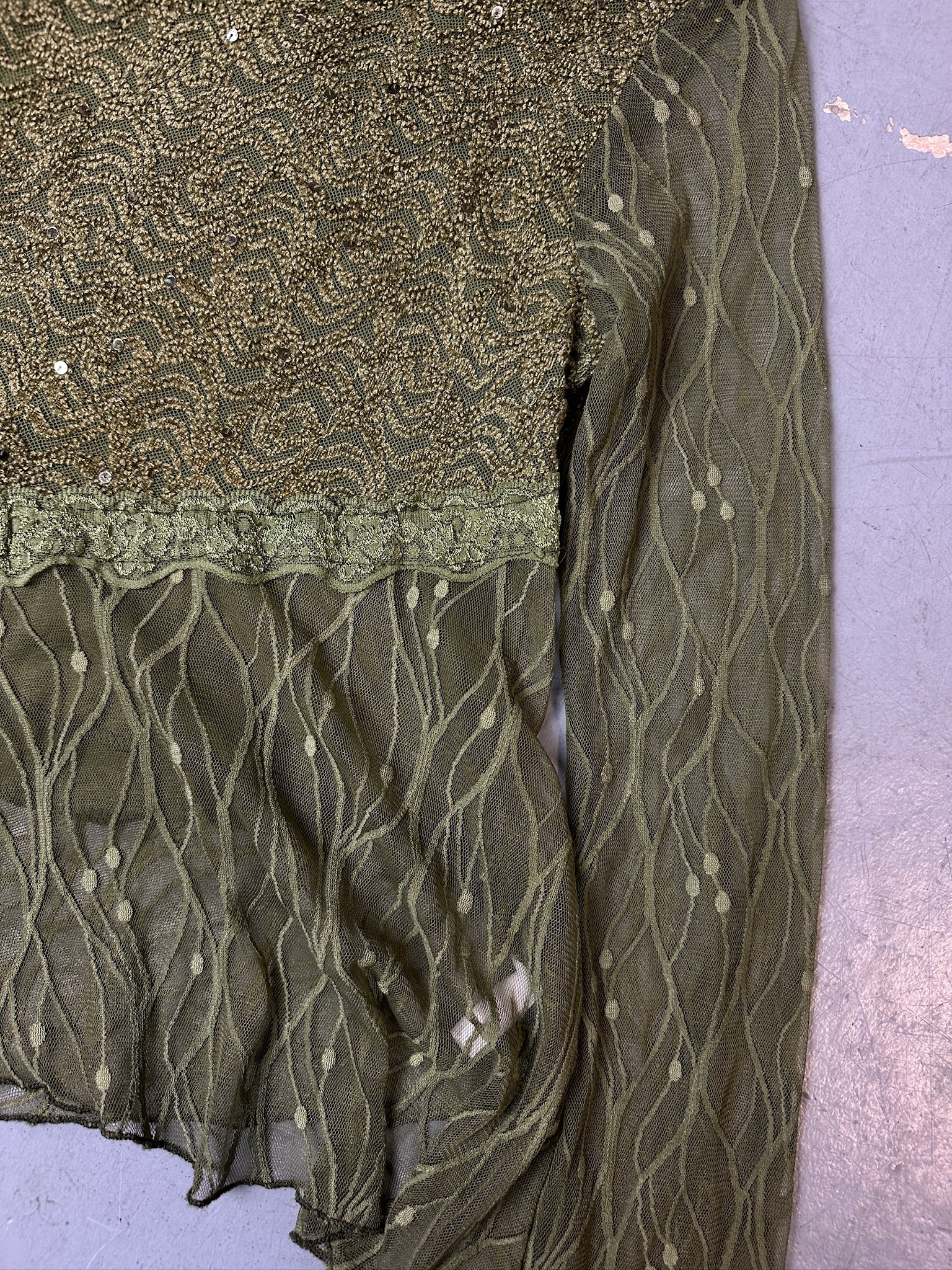 Detailbild von Vintage Green Fairy Mesh Longsleeve