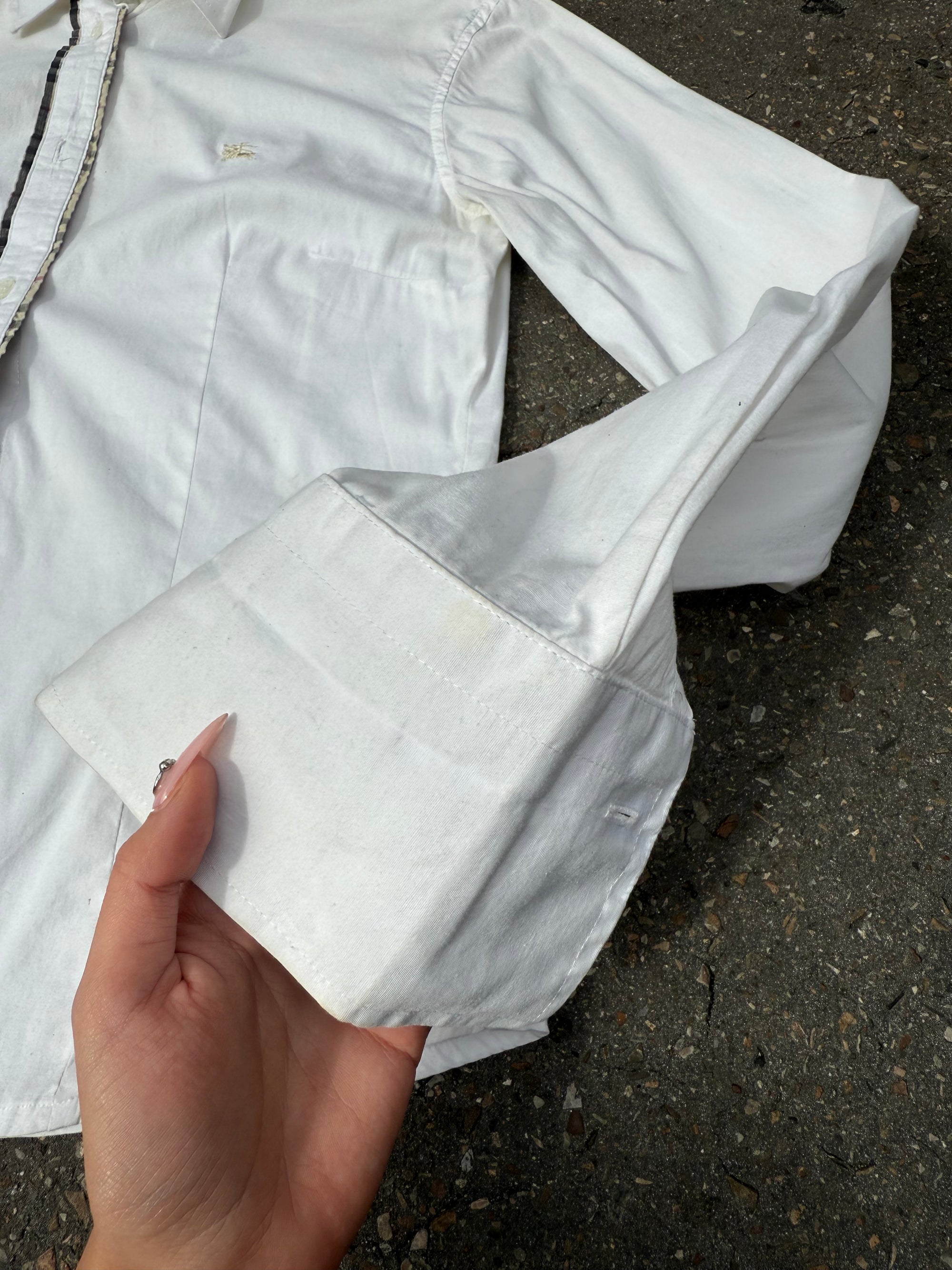 Vintage Burberry White Button Up Shirt M/L