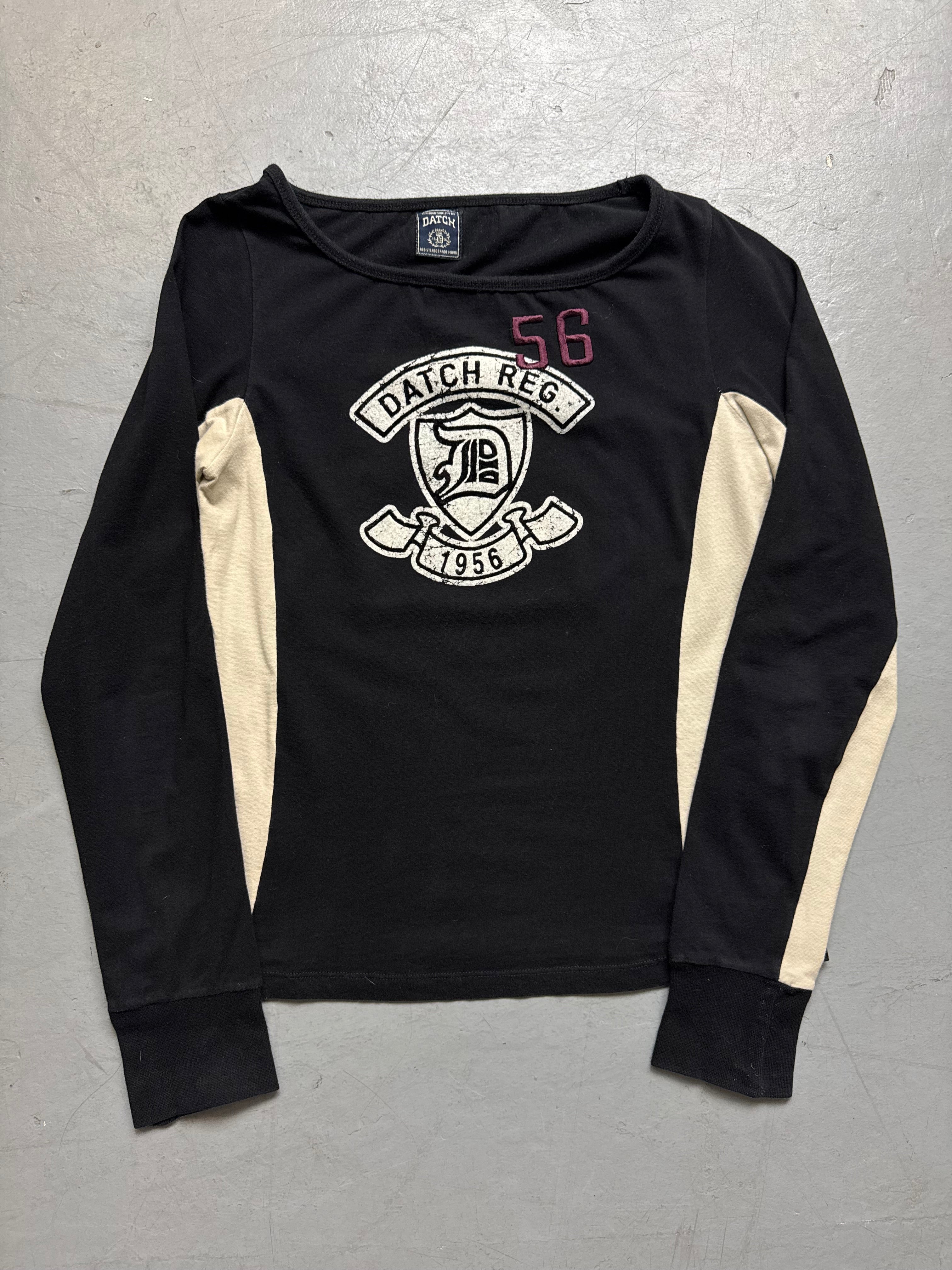 Vintage Black/White Datch Printed Top for women. Y2K Second Hand 2000s Fashion 