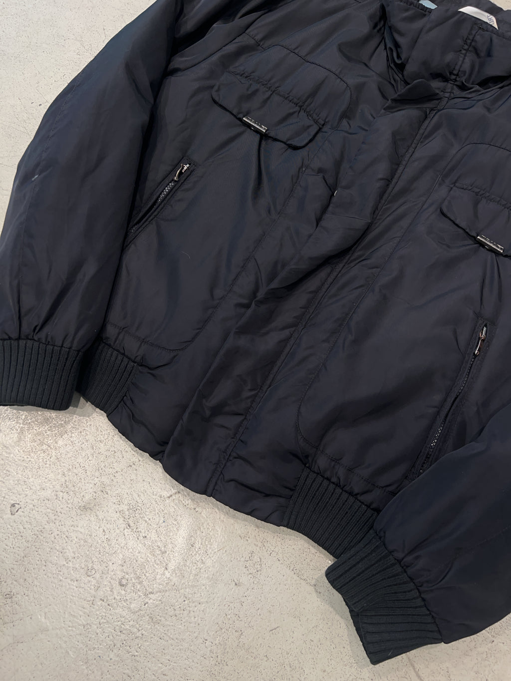 Vintage Trussardi Black Bomber Jacket (XL)