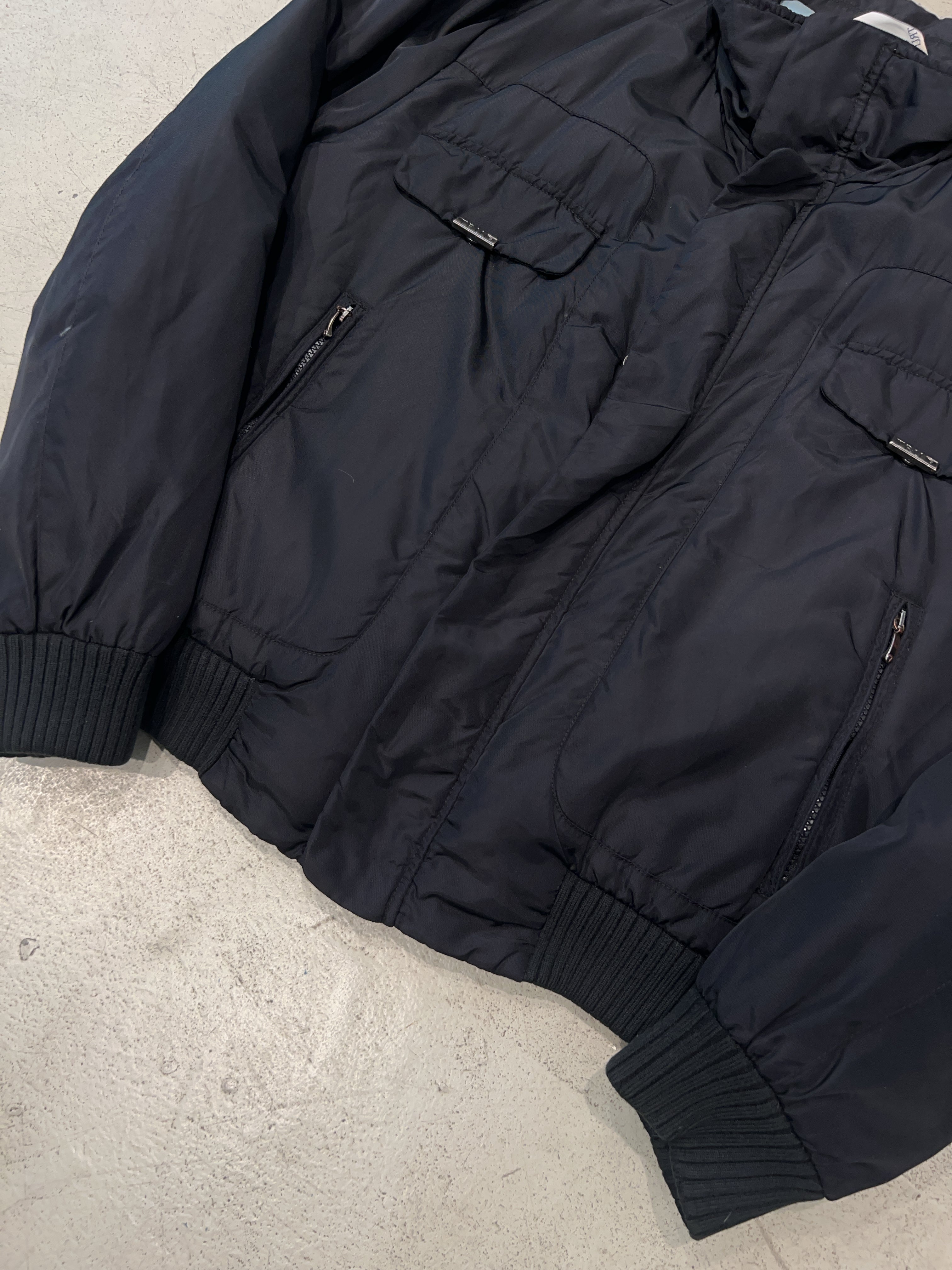 Vintage Trussardi Black Bomber Jacket (XL)
