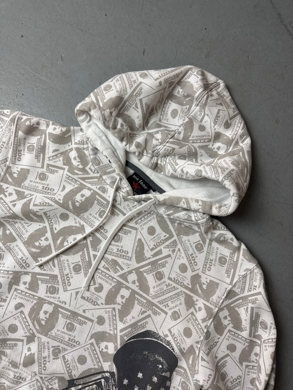Y2K No Fear Money Printed Hoodie vintage hoodie 