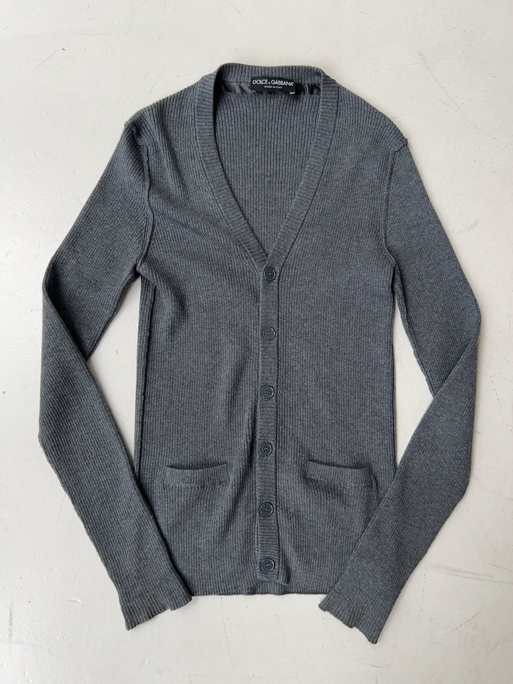 Vintage Dolce & Gabbana Grey Knit Cardigan (M)