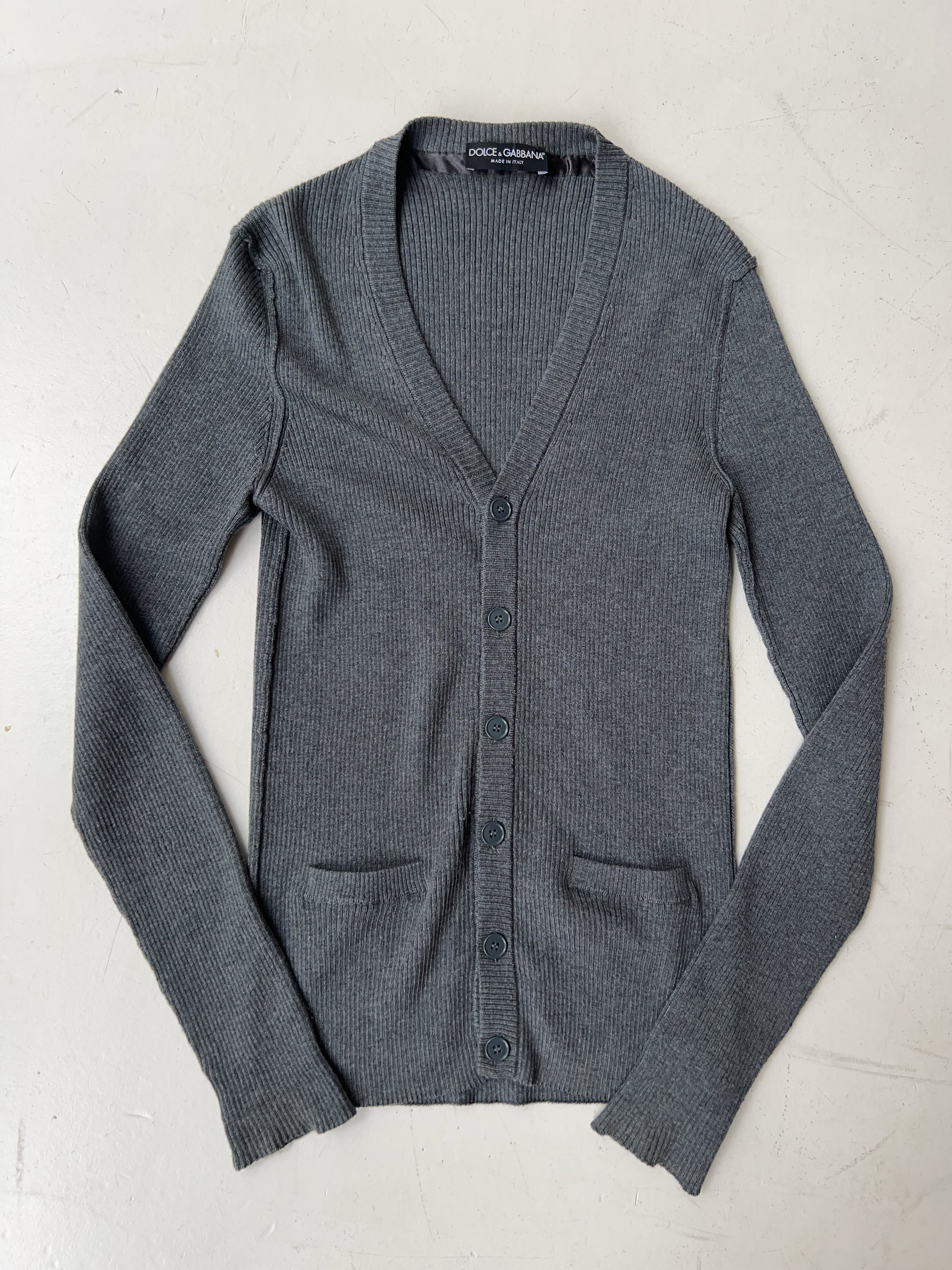 Vintage Dolce & Gabbana Grey Knit Cardigan (M)