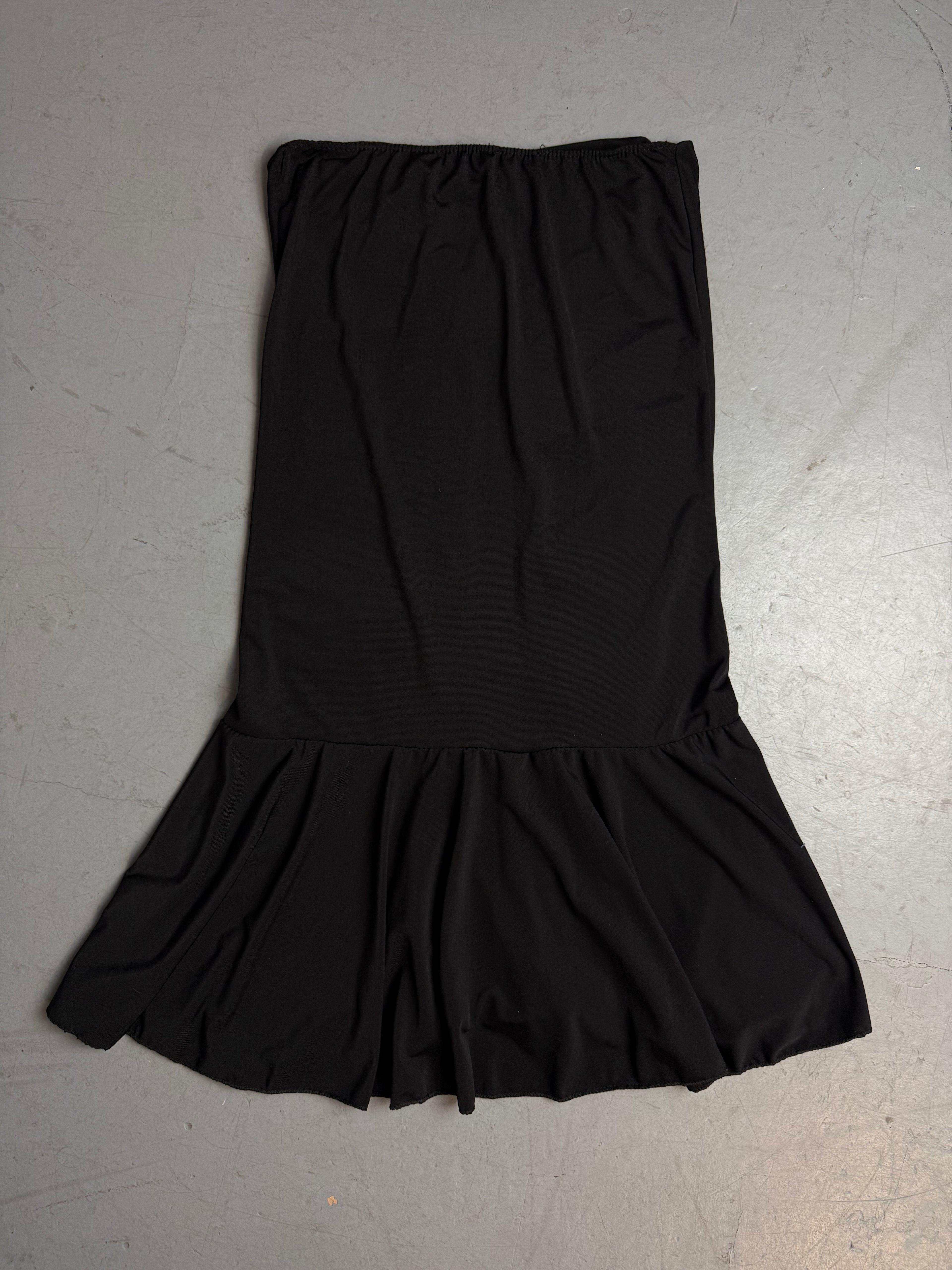 Vintage Black Strapless Mini Dress with Sequins S/M