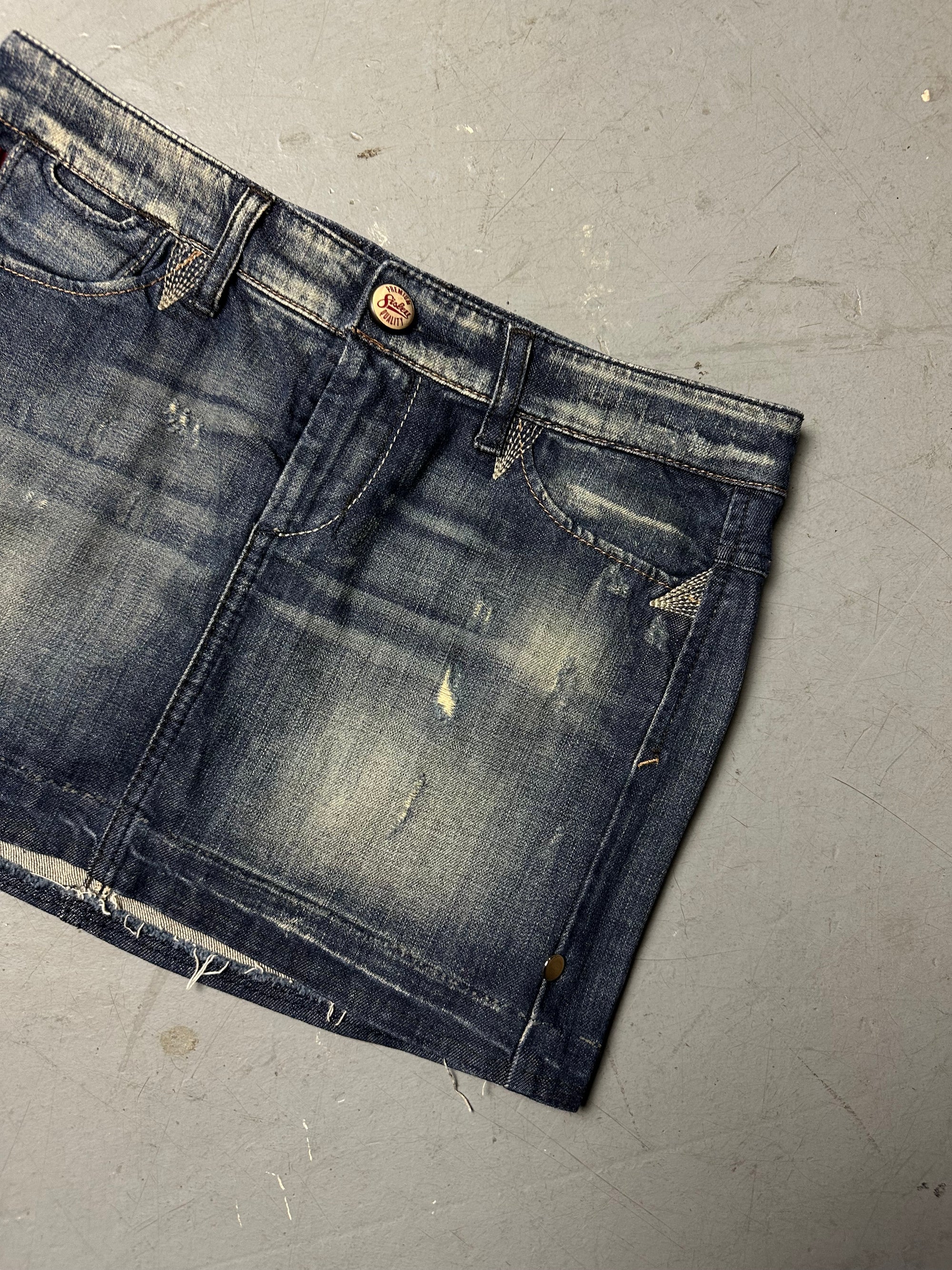 Vintage Sisley Denim Mini Skirt S/M