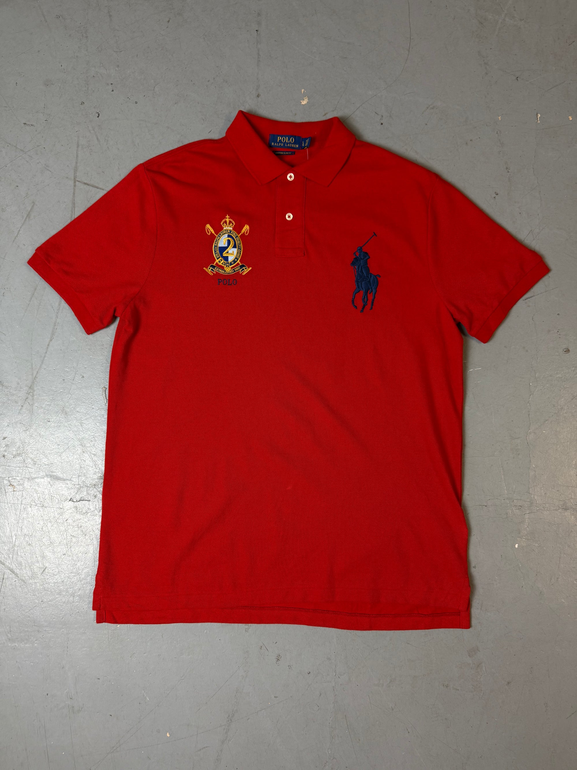 Vintage Ralph Lauren Red Big Pony Polo L