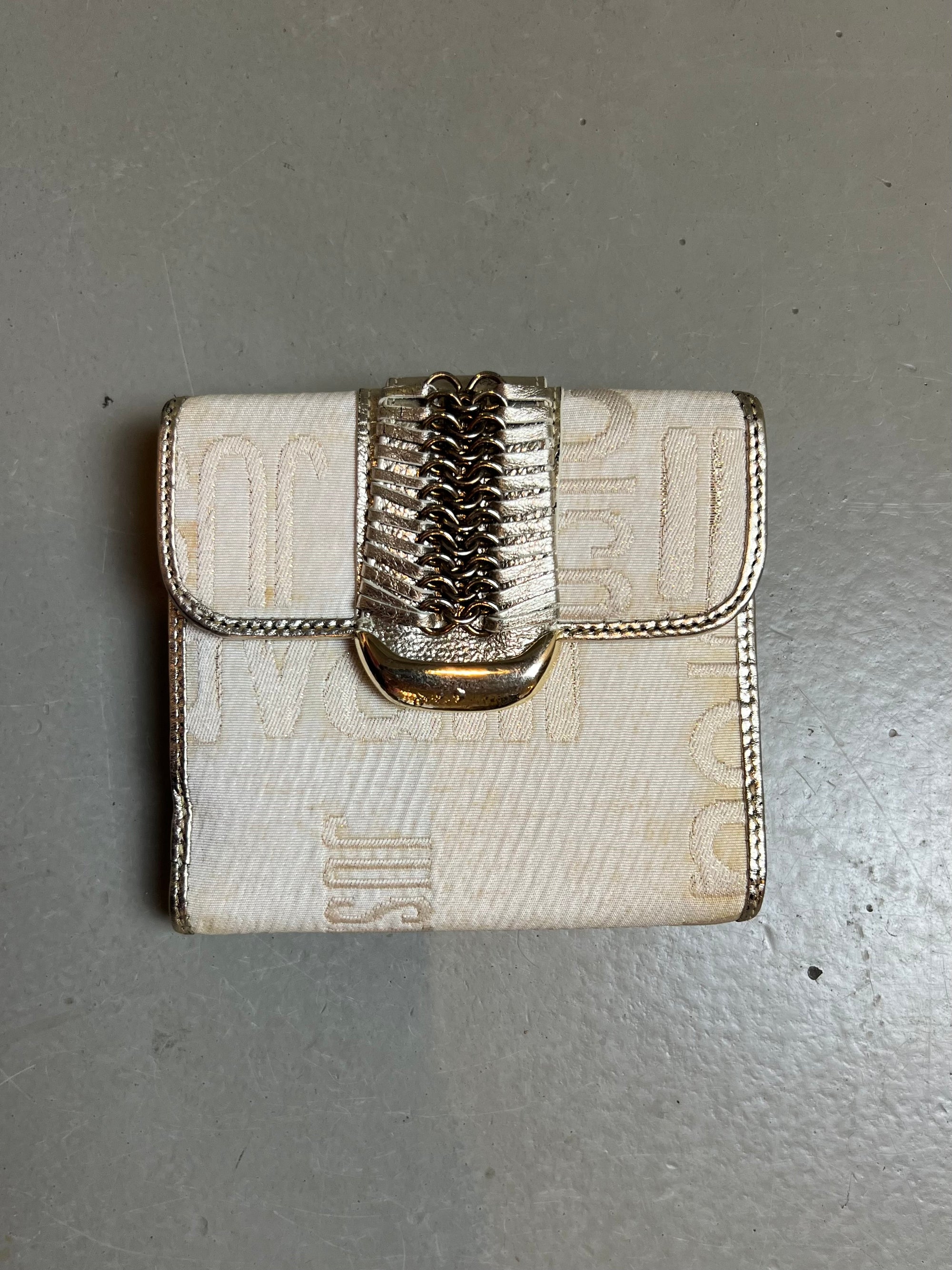 Vintage Beige & Gold Just Cavalli Wallet
