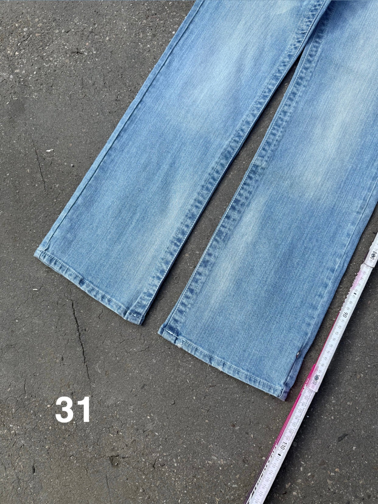 Y2K Laguna Beach „Hermosa Beach“ Light Blue Mid Waist Denim M/L + BOX