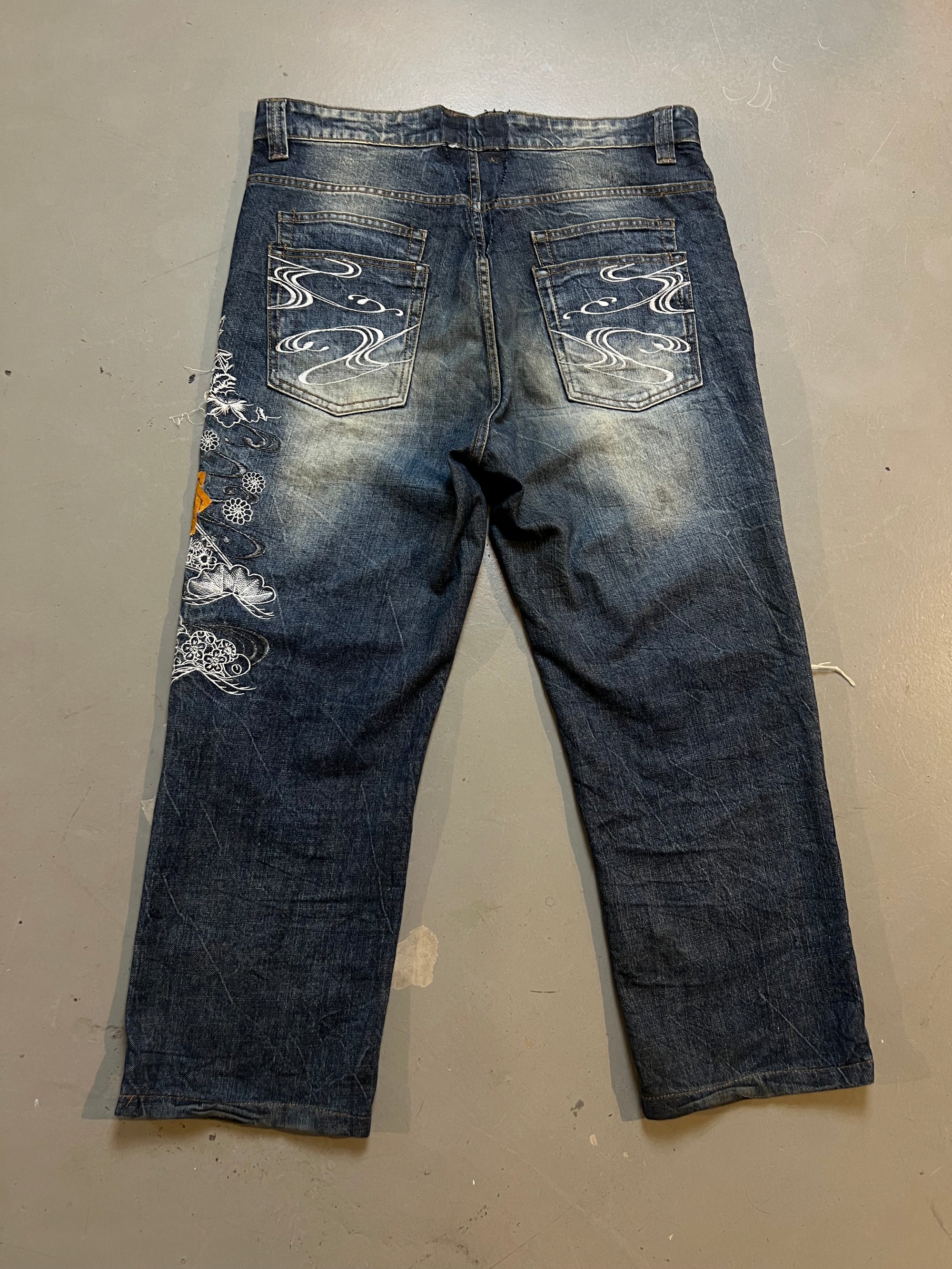 Vintage Japanese Crazy Printed Denim L/XL