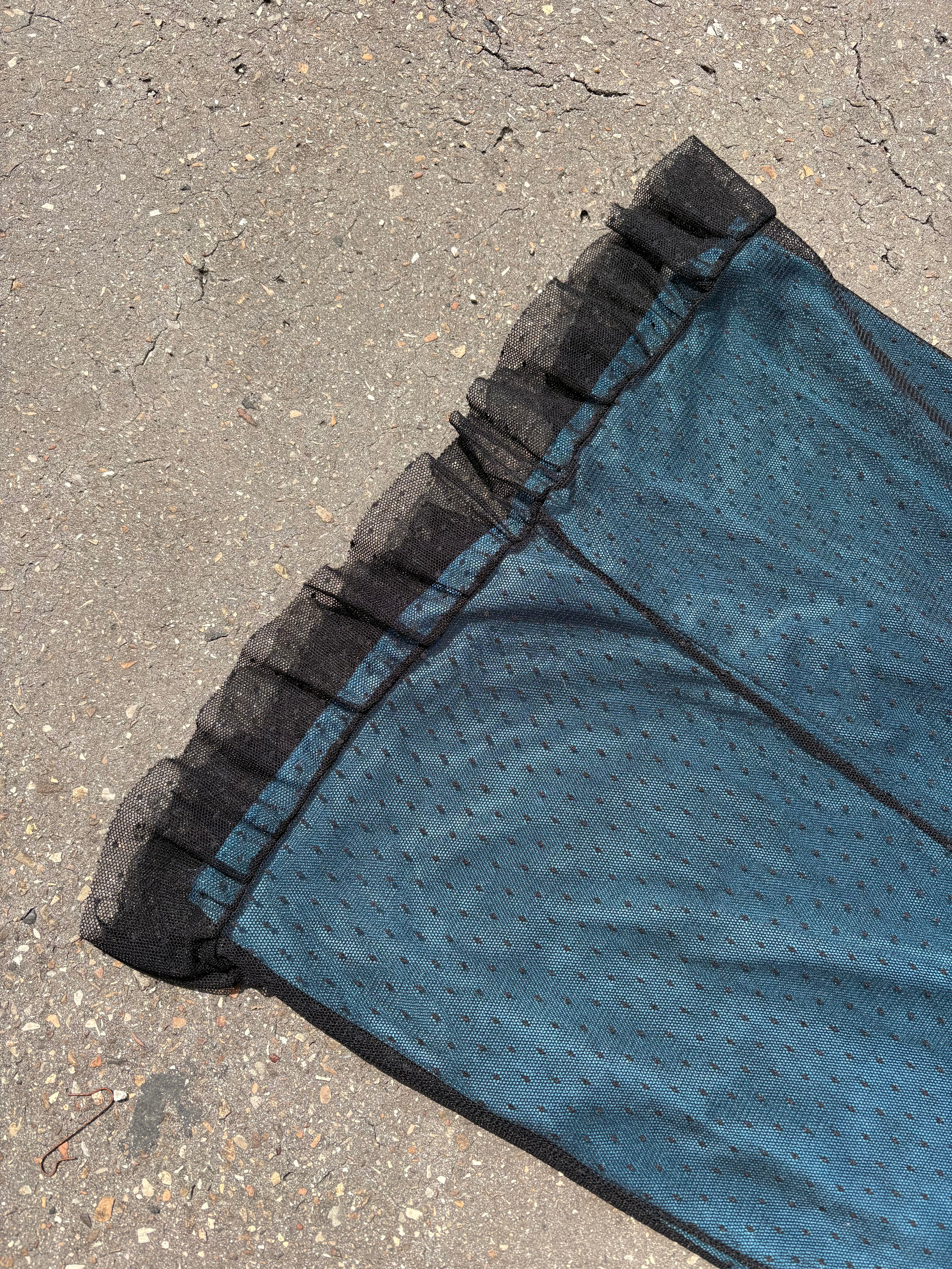 Vintage Turquoise Lace Mini Dress S