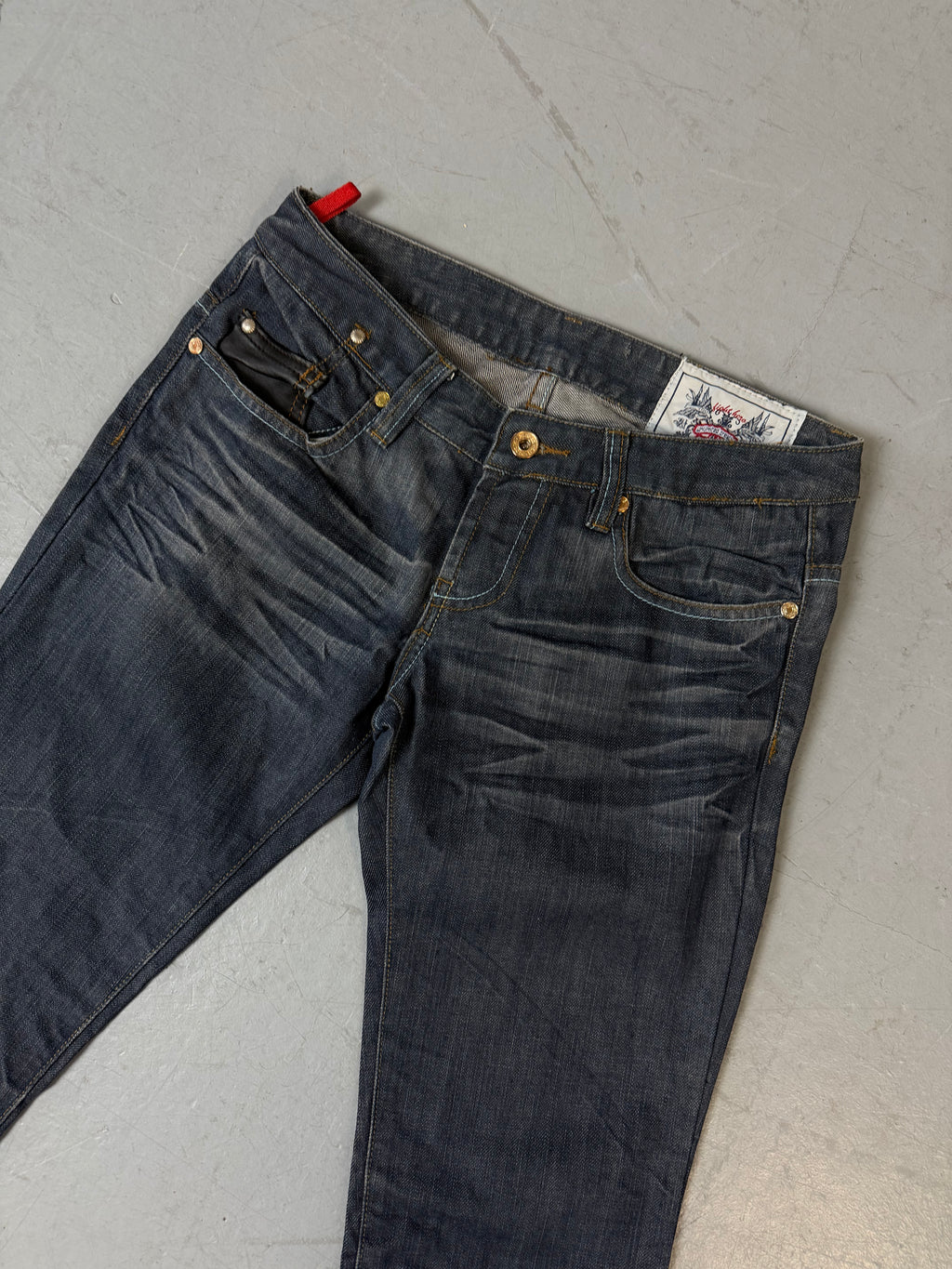 Eine dunkelblaue Straight leg low waist denim von unlimited creativity in XS