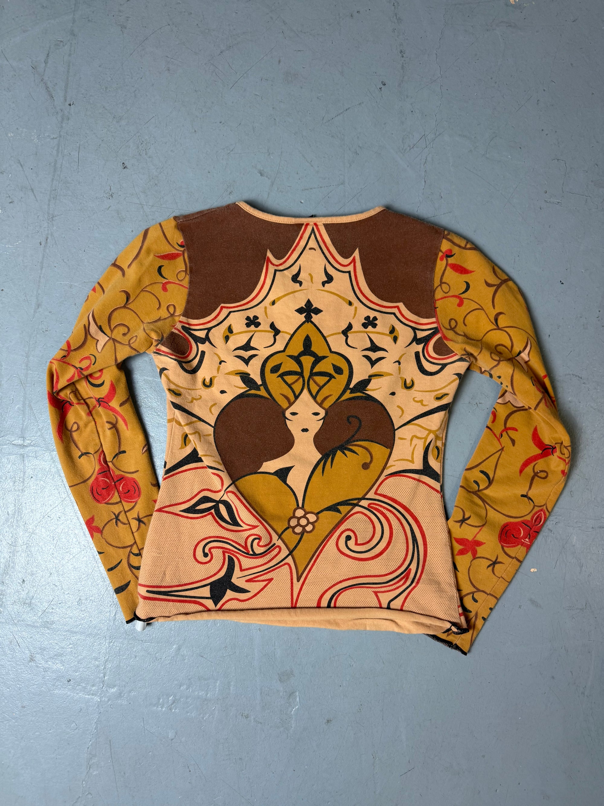 Produktbild von Vintage Orange Printed Longsleeve von hinten