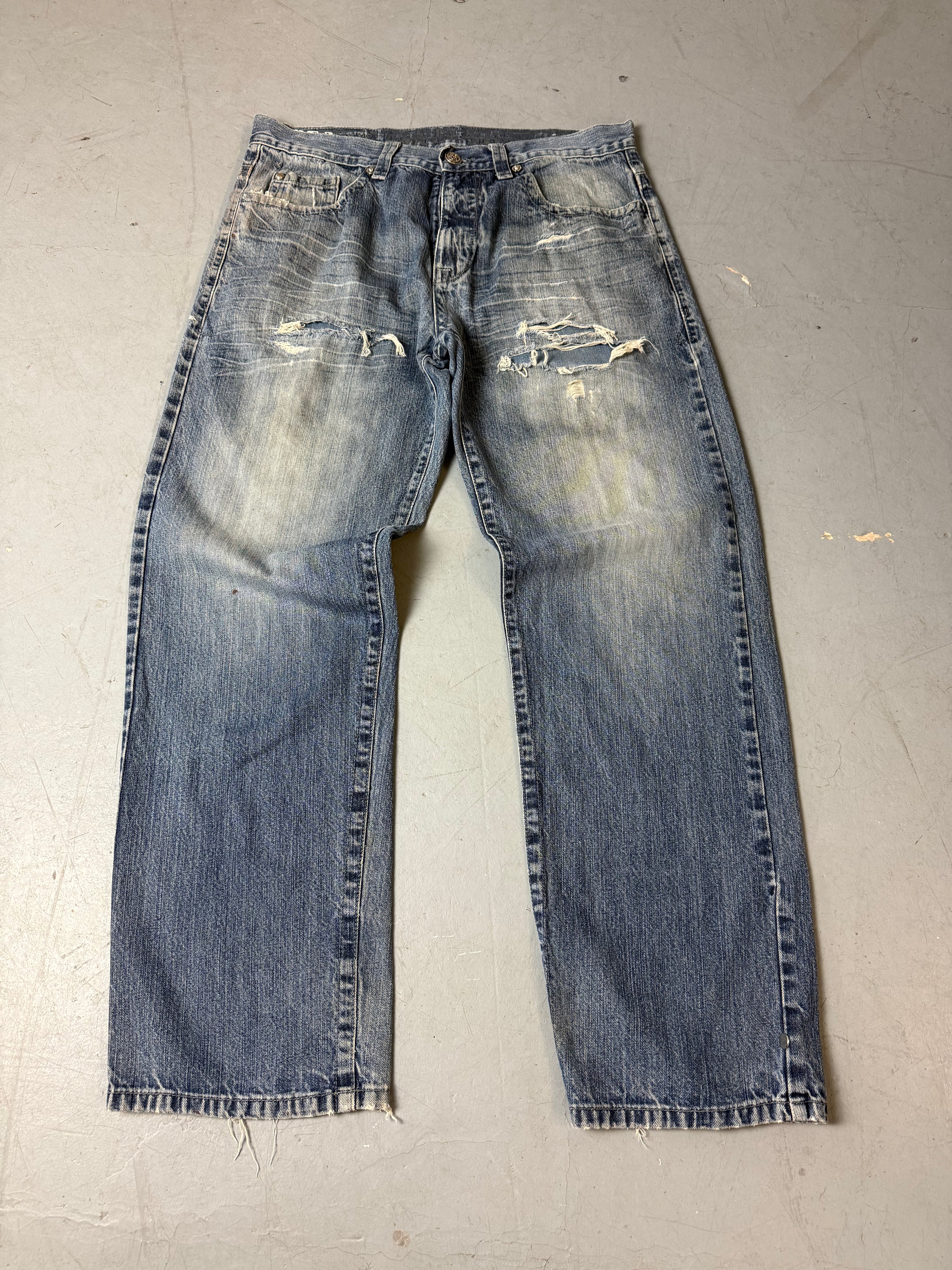 Vintage Ecko Unltd. Ripped Baggy Denim L