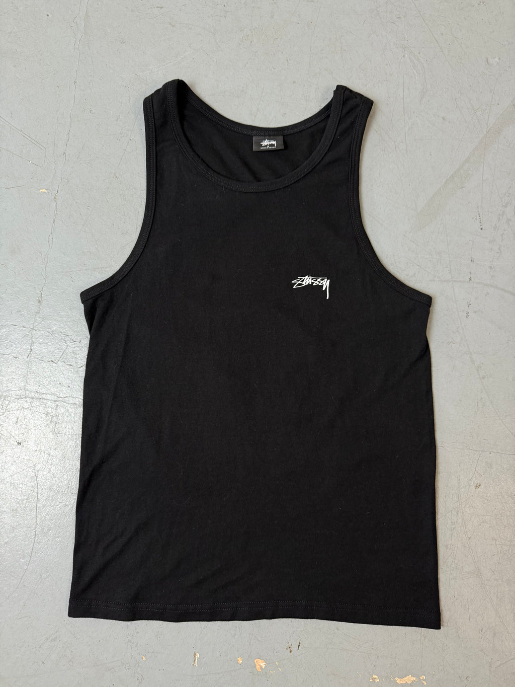 Vintage Stüssy Black Parrot Tank Top M