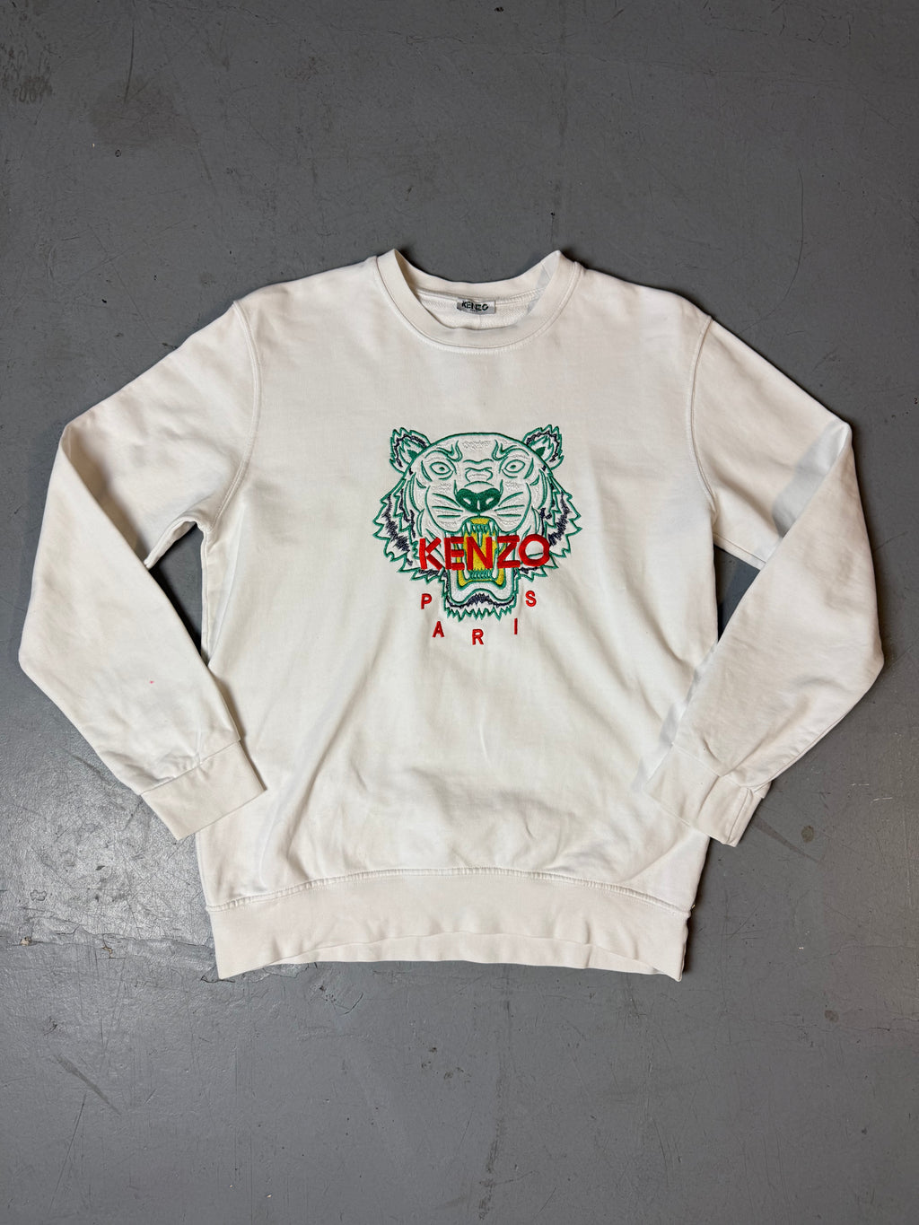 Vintage Kenzo Paris Printed White Sweater S