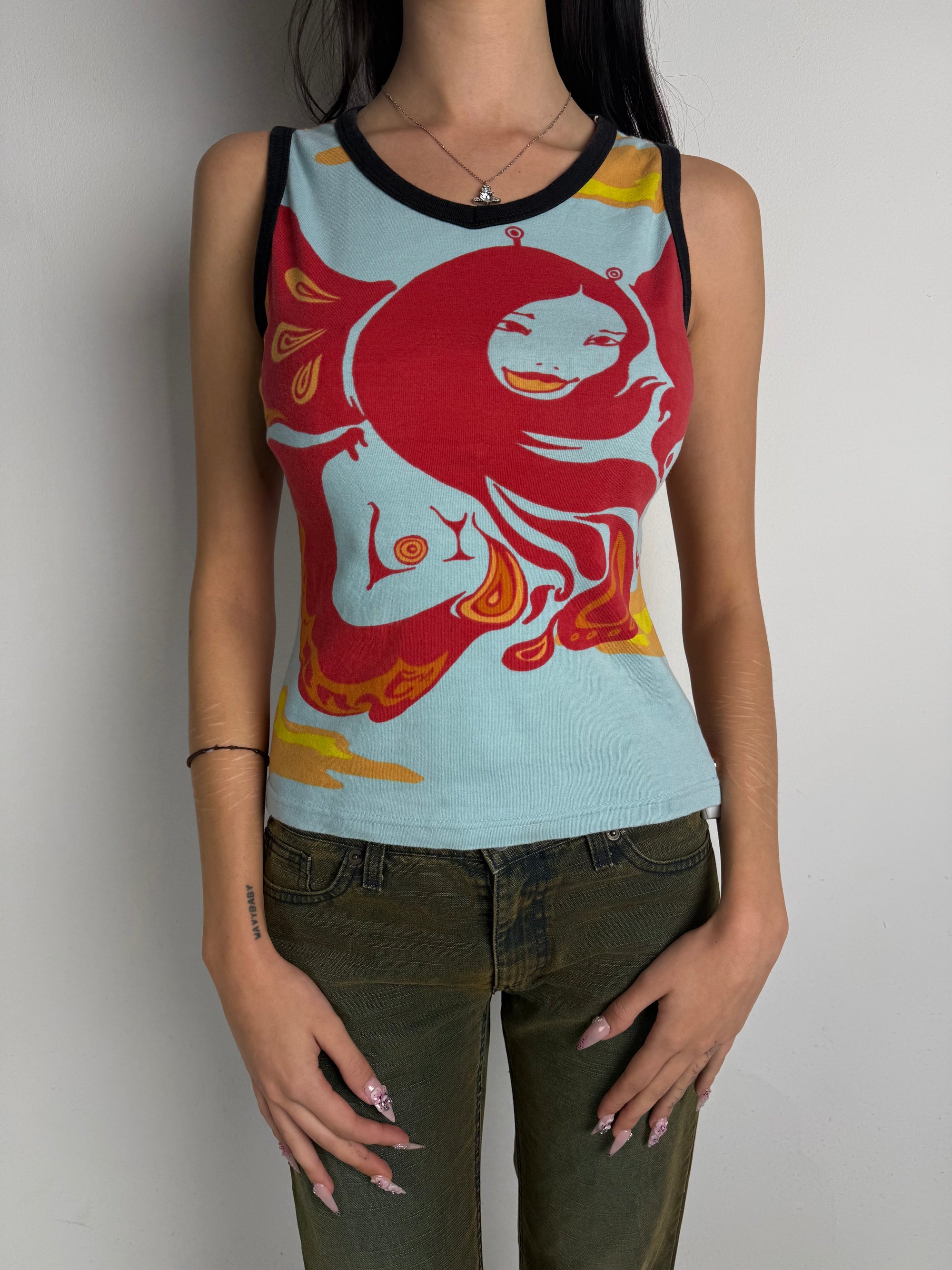 Tragebild von Vintage Madonna Colorful Tank Top von Vorne