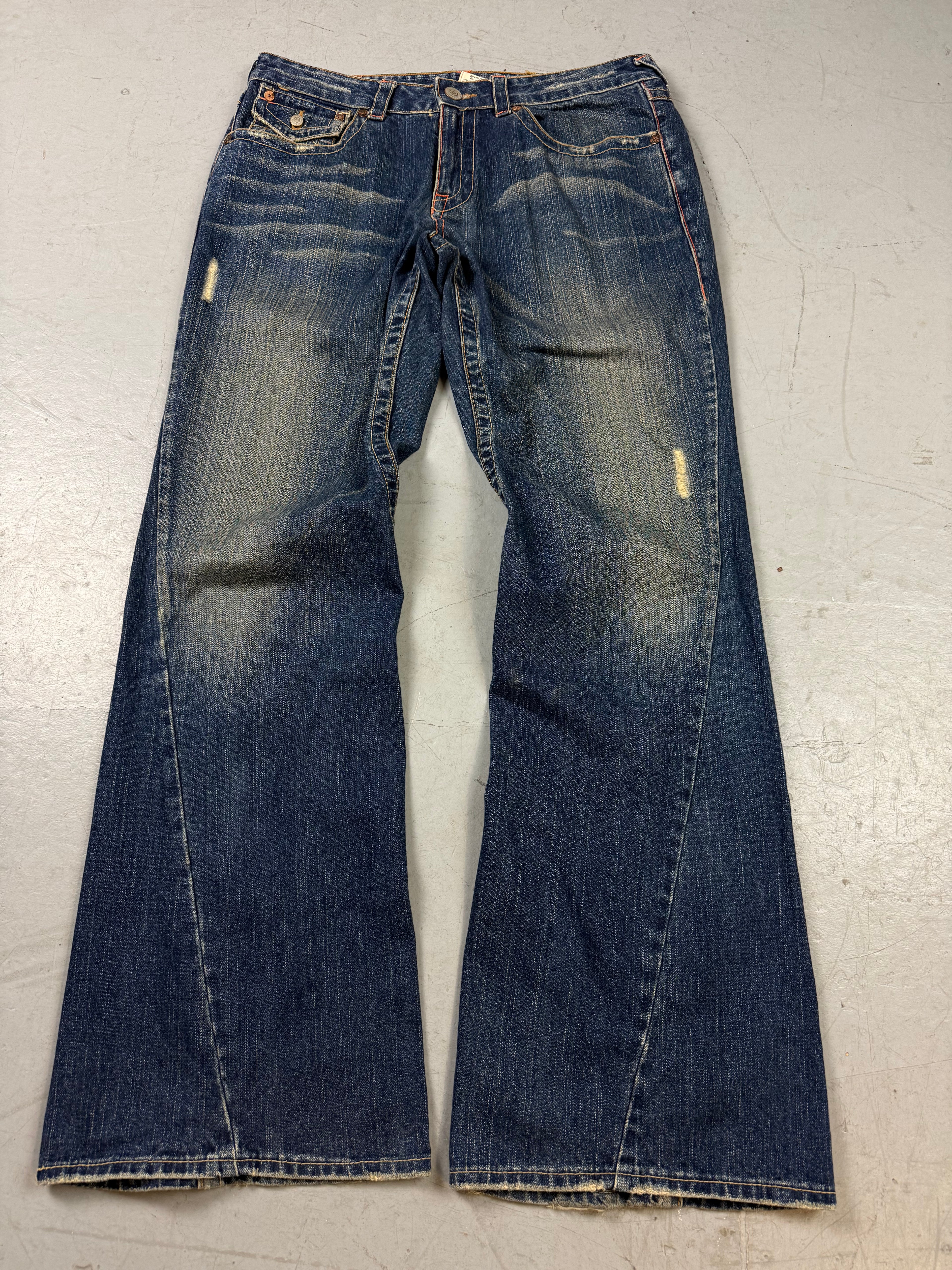 Vintage True Religion Dark Blue Flared Denim M/L