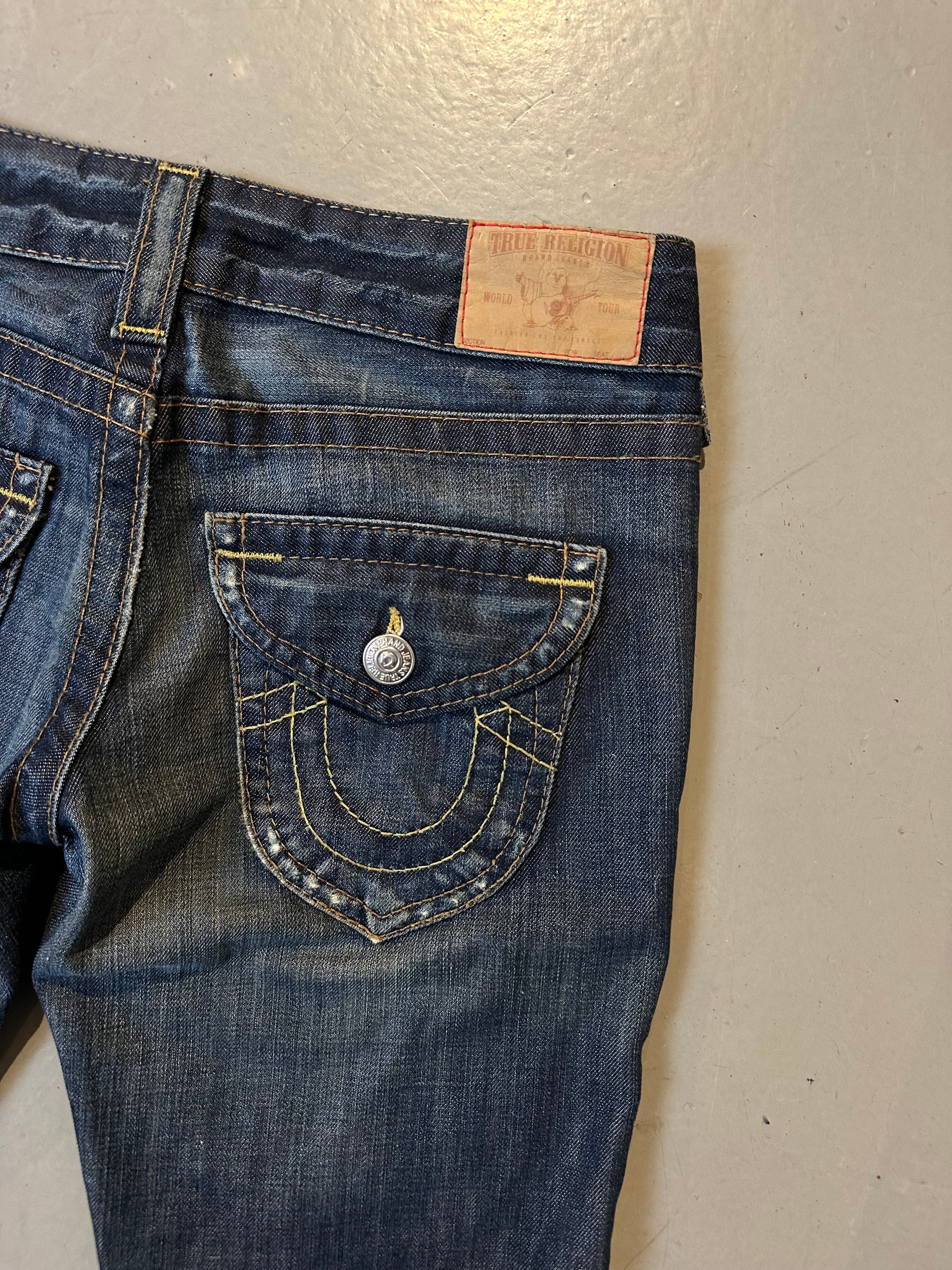 Vintage Ripped Flared True Religion Denim XS