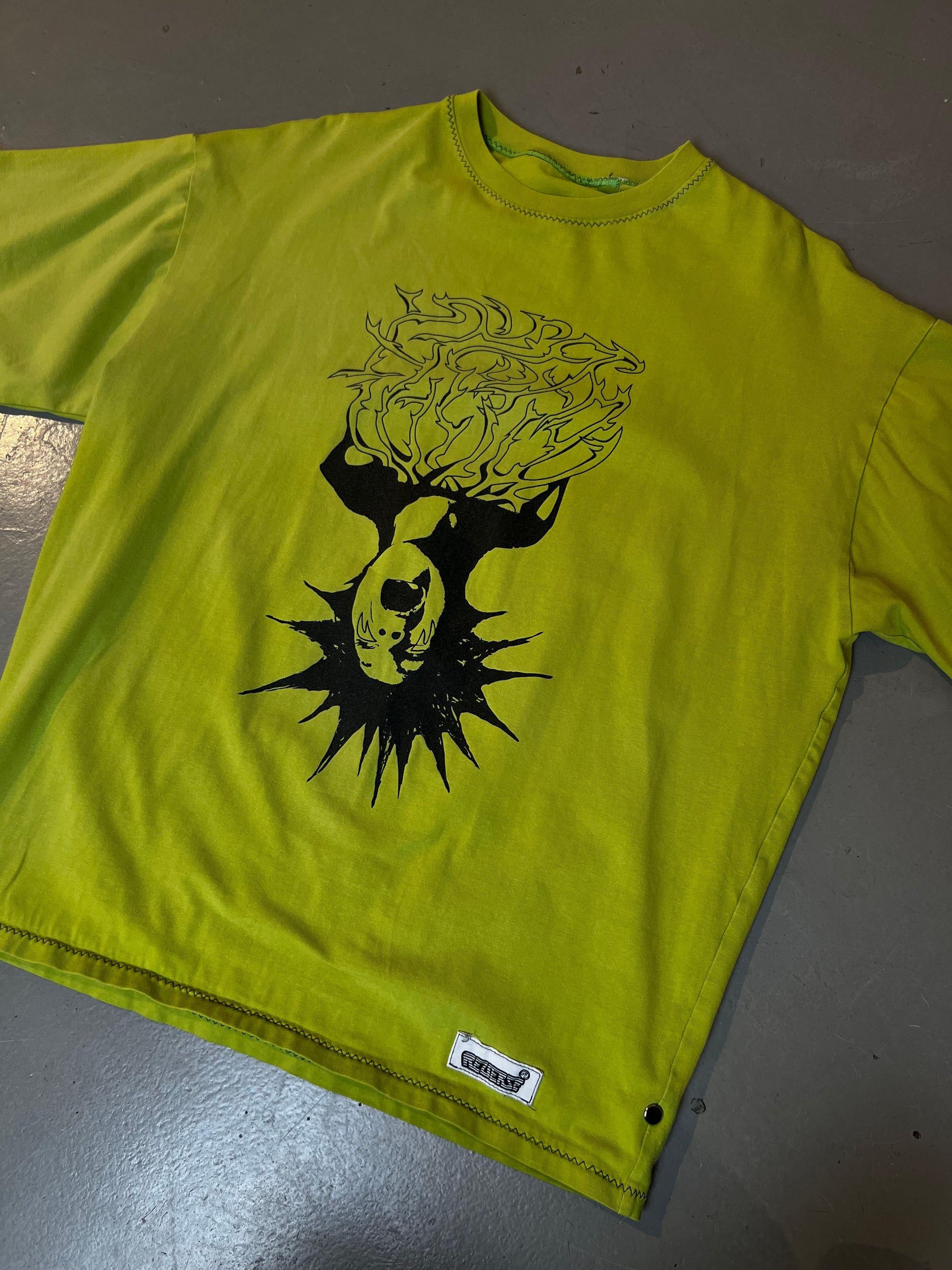 Vintage Green Printed Oversized Summer Tee L/XL