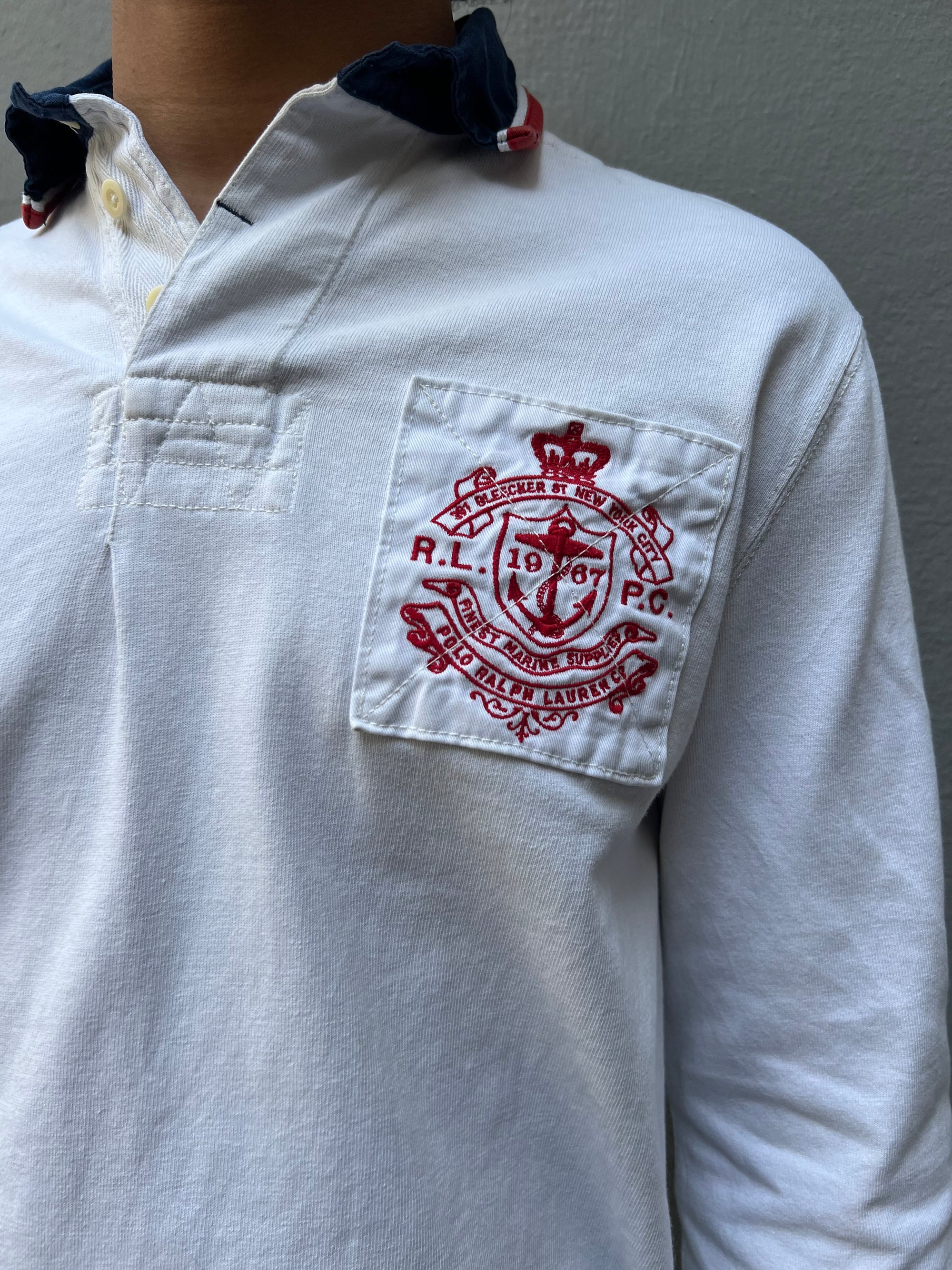 Vintage Ralph Lauren Longsleeve Polo White M/L