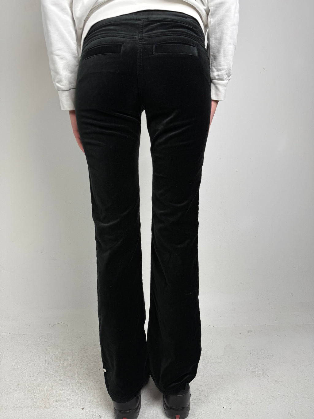 Vintage Max&Co Black Velvet Pants with Leather Belt S