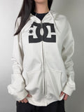 Tragebild von Vintage DC White Zip Up Hoodie XL von vorne