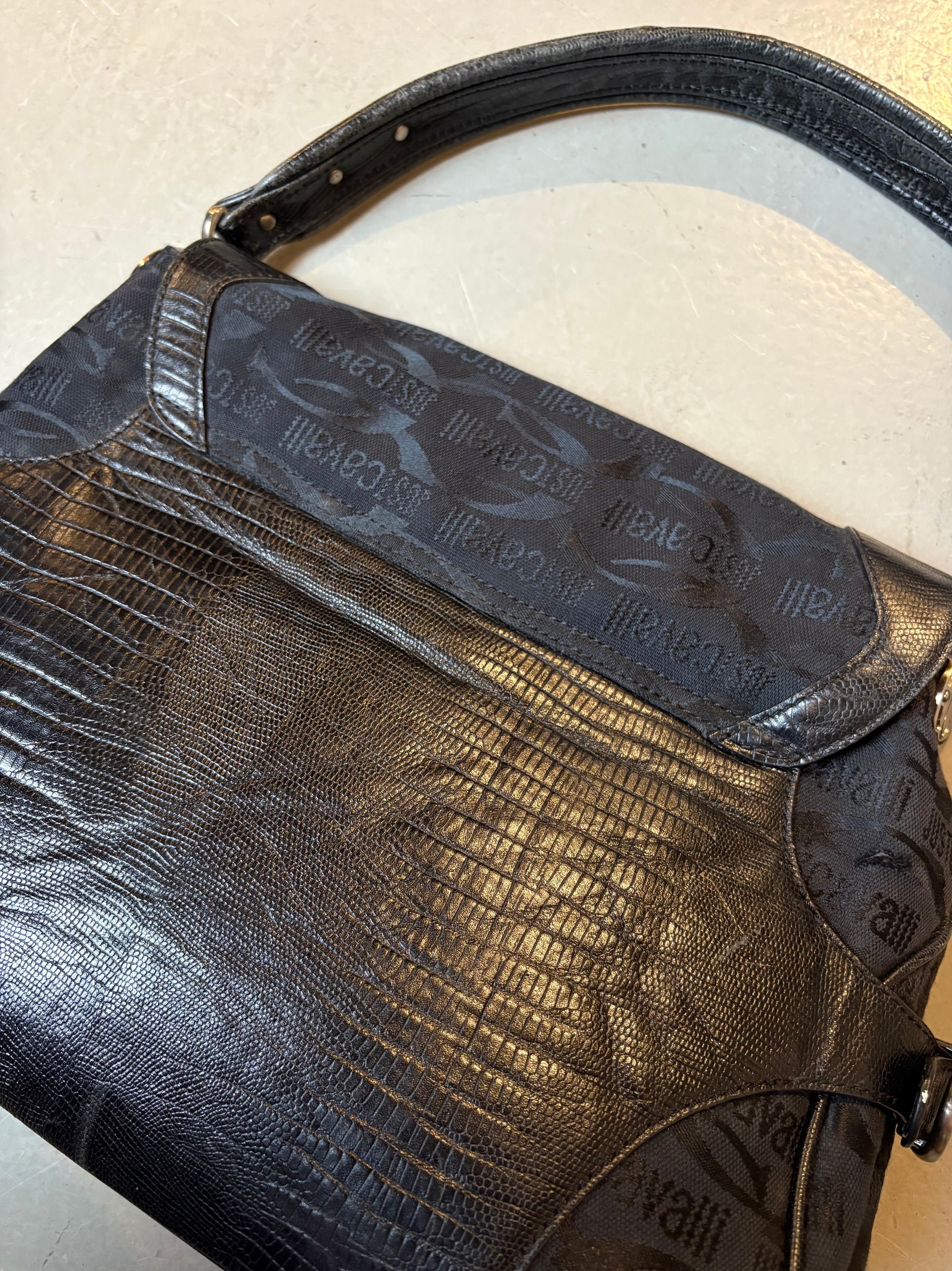 Vintage Just Cavalli Black Bag with Silver Details