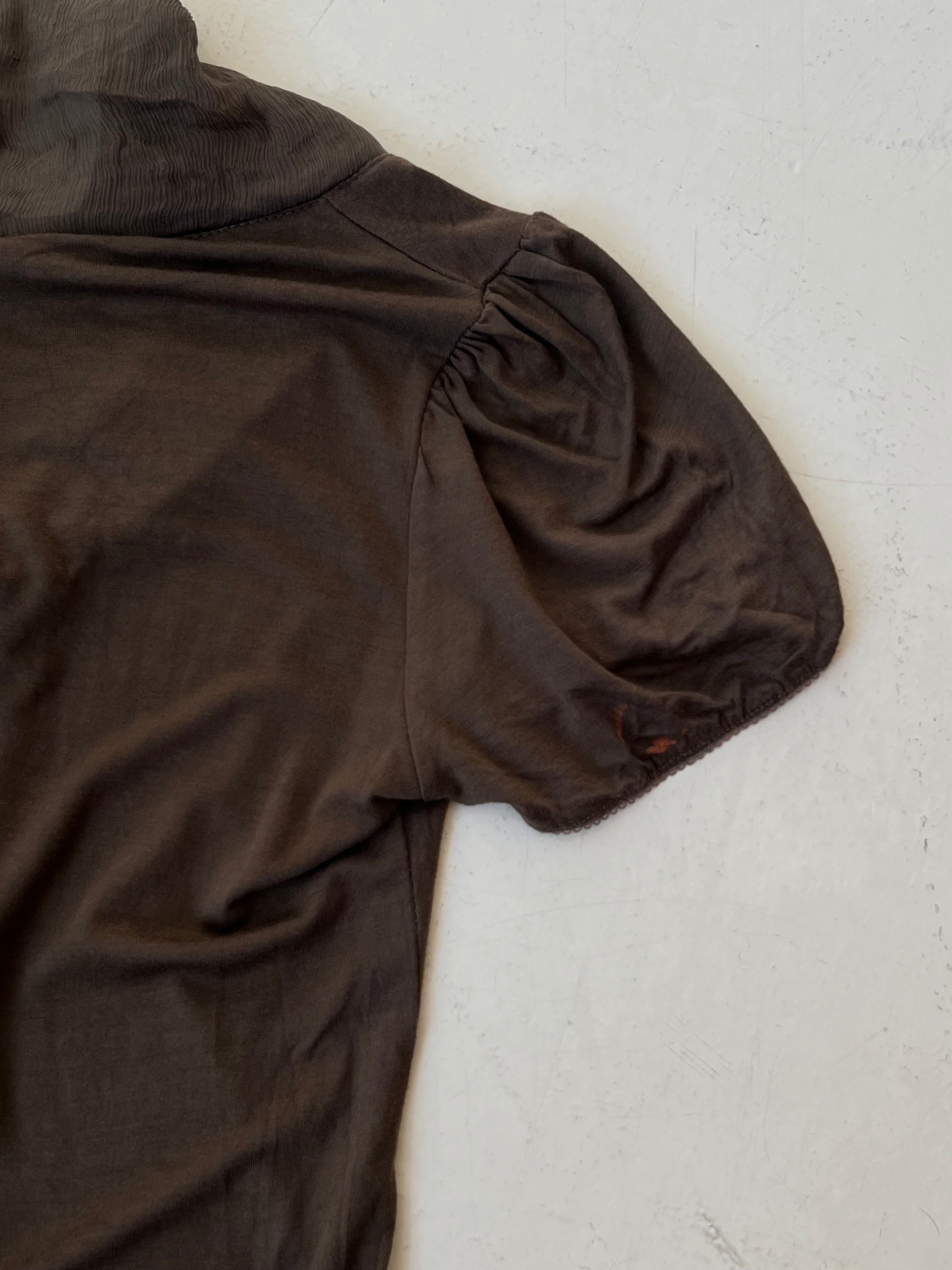 Vintage Cannella Brown Top für Damen. Y2k Second Hand 2000s Fashion.