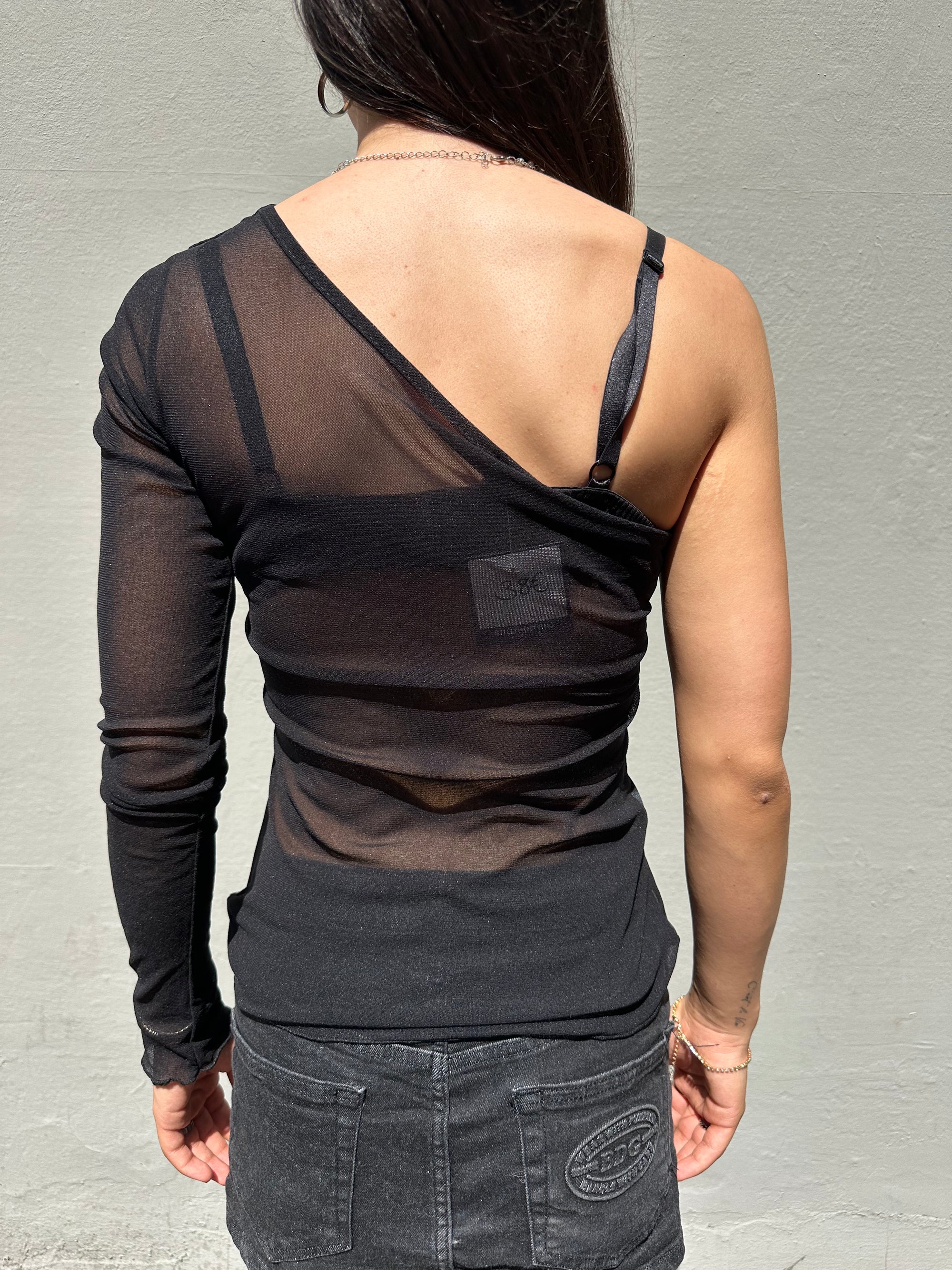 Vintage Half Arm See Through Top S