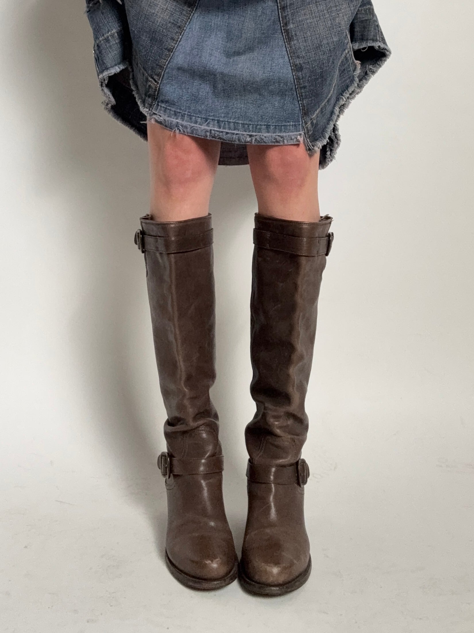 Vintage Italian Brown Leather Boots 39