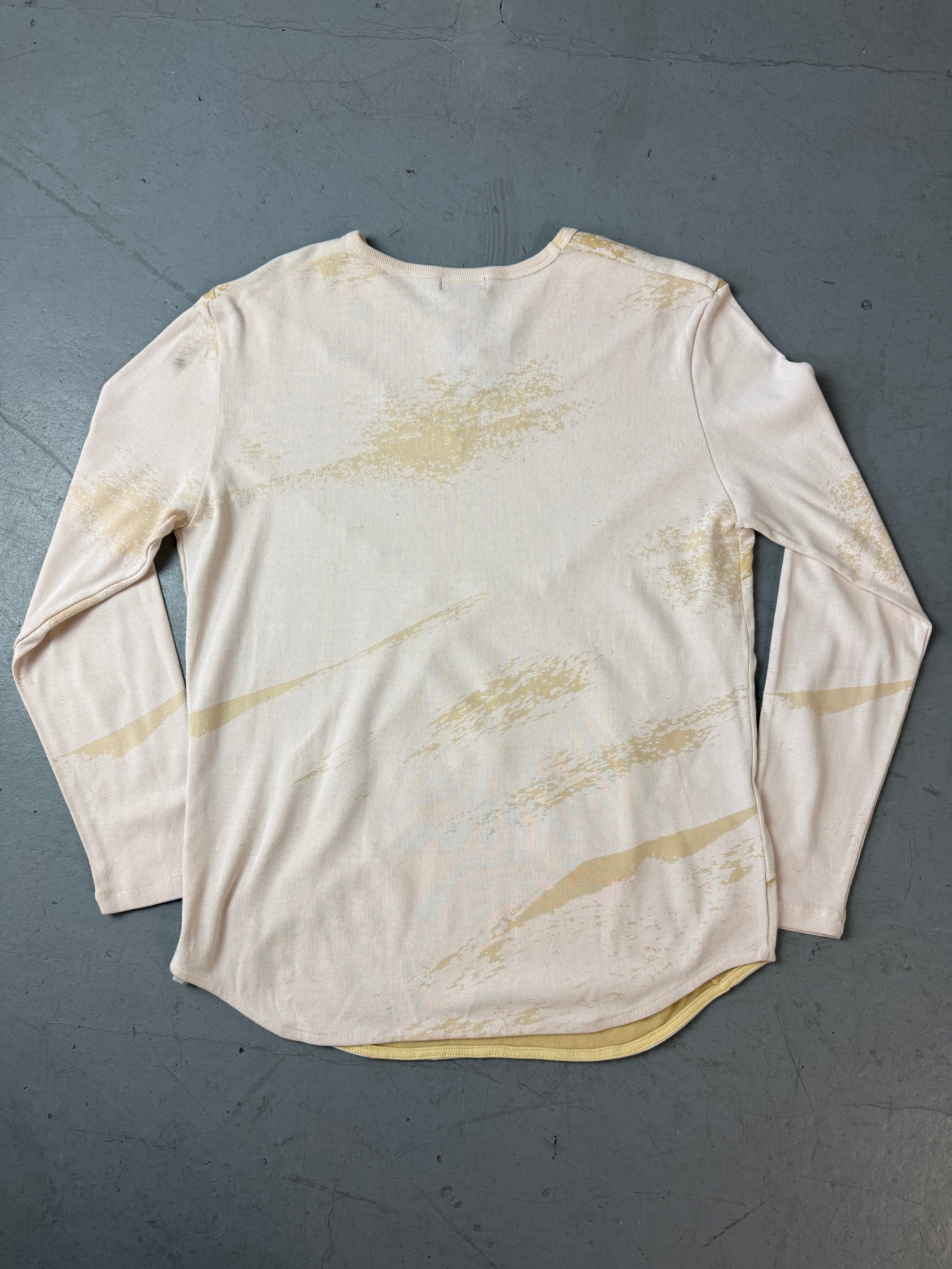 Vintage Custo Barcelona beige Longsleeve für Herren. Y2k 2000s Fashion 