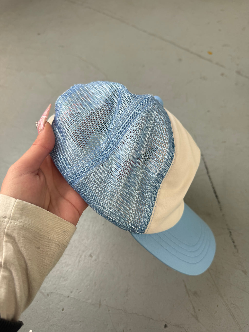 Vintage Von Dutch Babyblaue Cap Y2K Fashion 