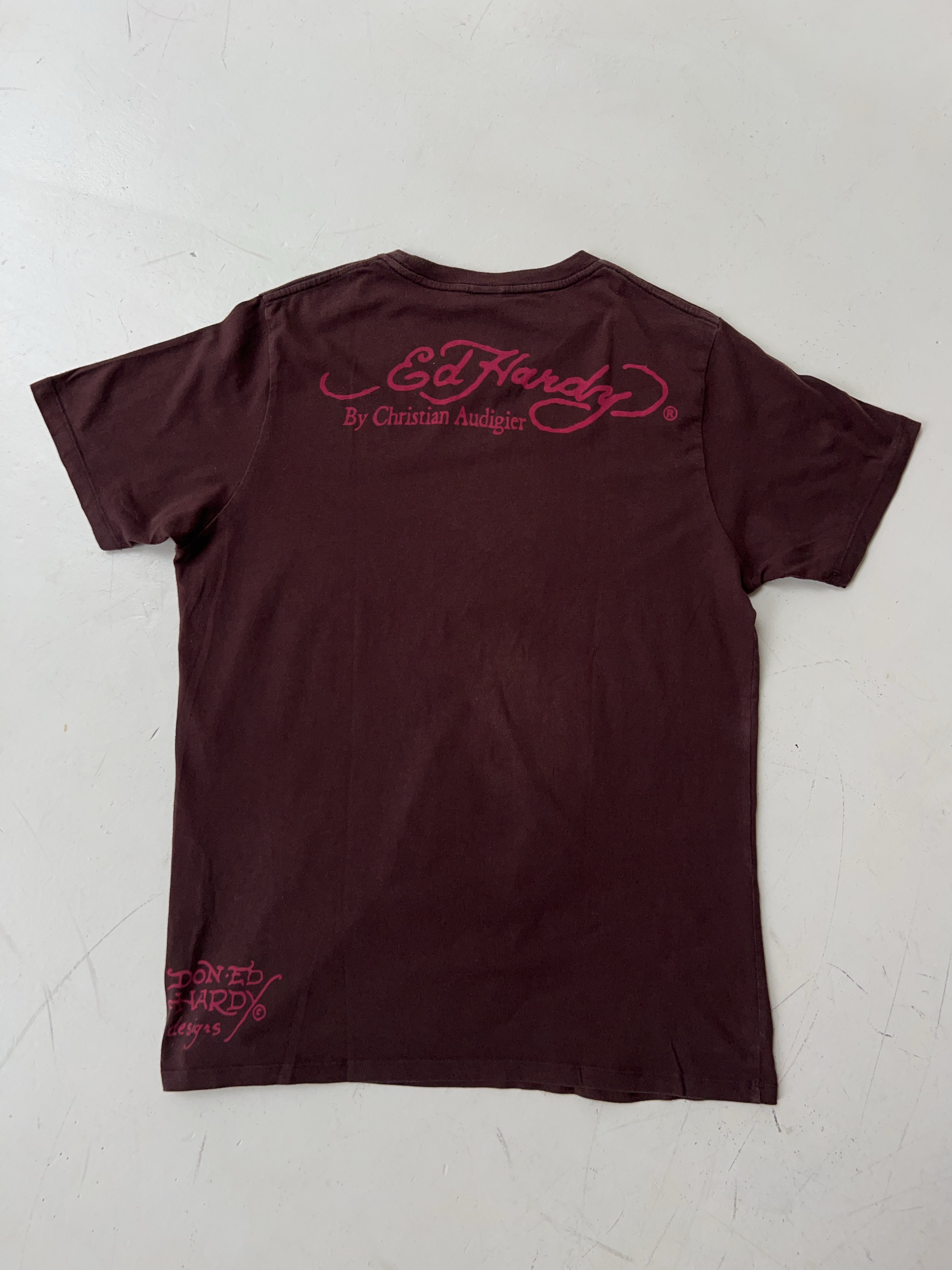 Vintage Ed Hardy Brown T-Shirt (L)