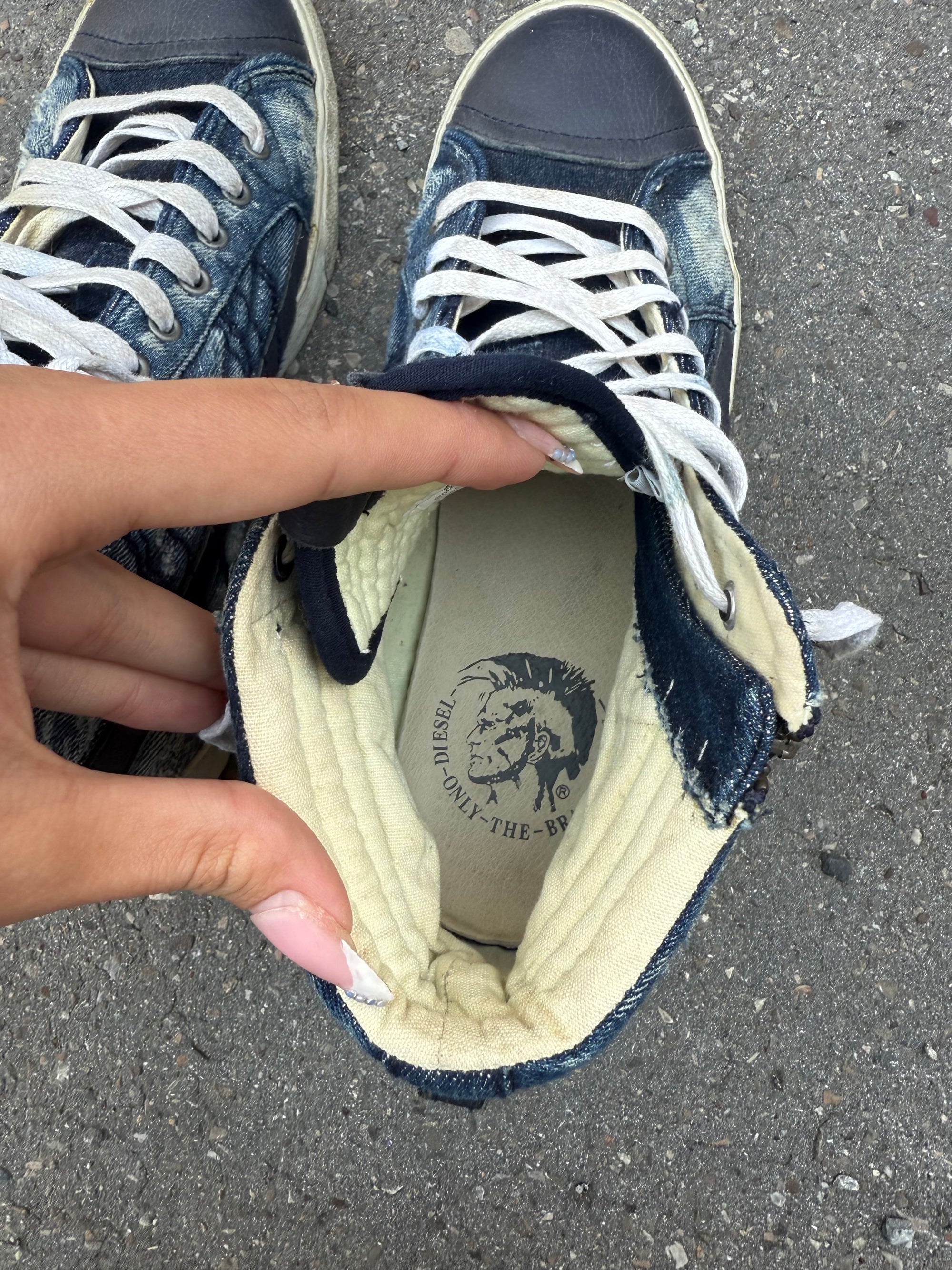 Vintage Diesel Denim Optic High Top Sneaker 42
