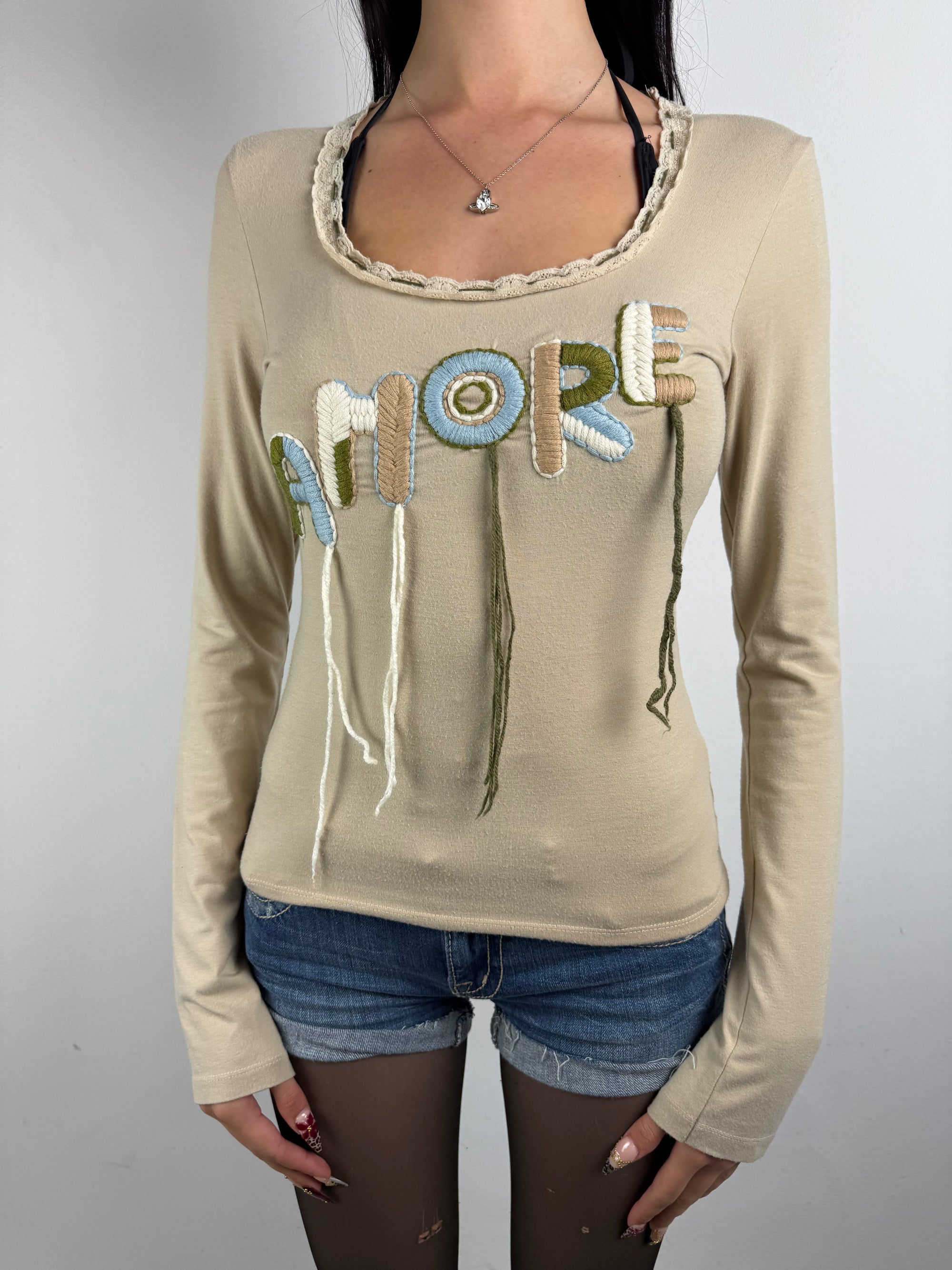 Vintage Denny Rose Beige Amore Longsleeve M